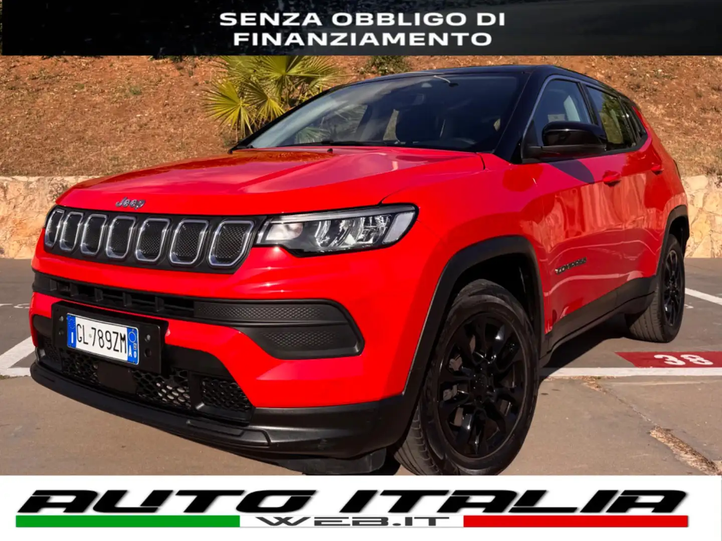 Jeep Compass 1.6 MJET 130CV CERCHI E TETTO BLACK+RCAM+VIRTUAL Rosso - 1