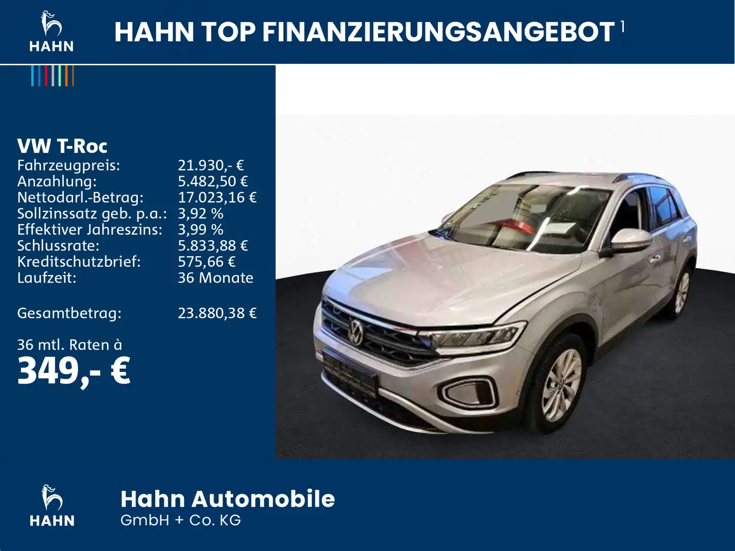 Volkswagen T-Roc 1.0TSI Life LED Parklenk Sitzh APP CAM DAB Silber - 2