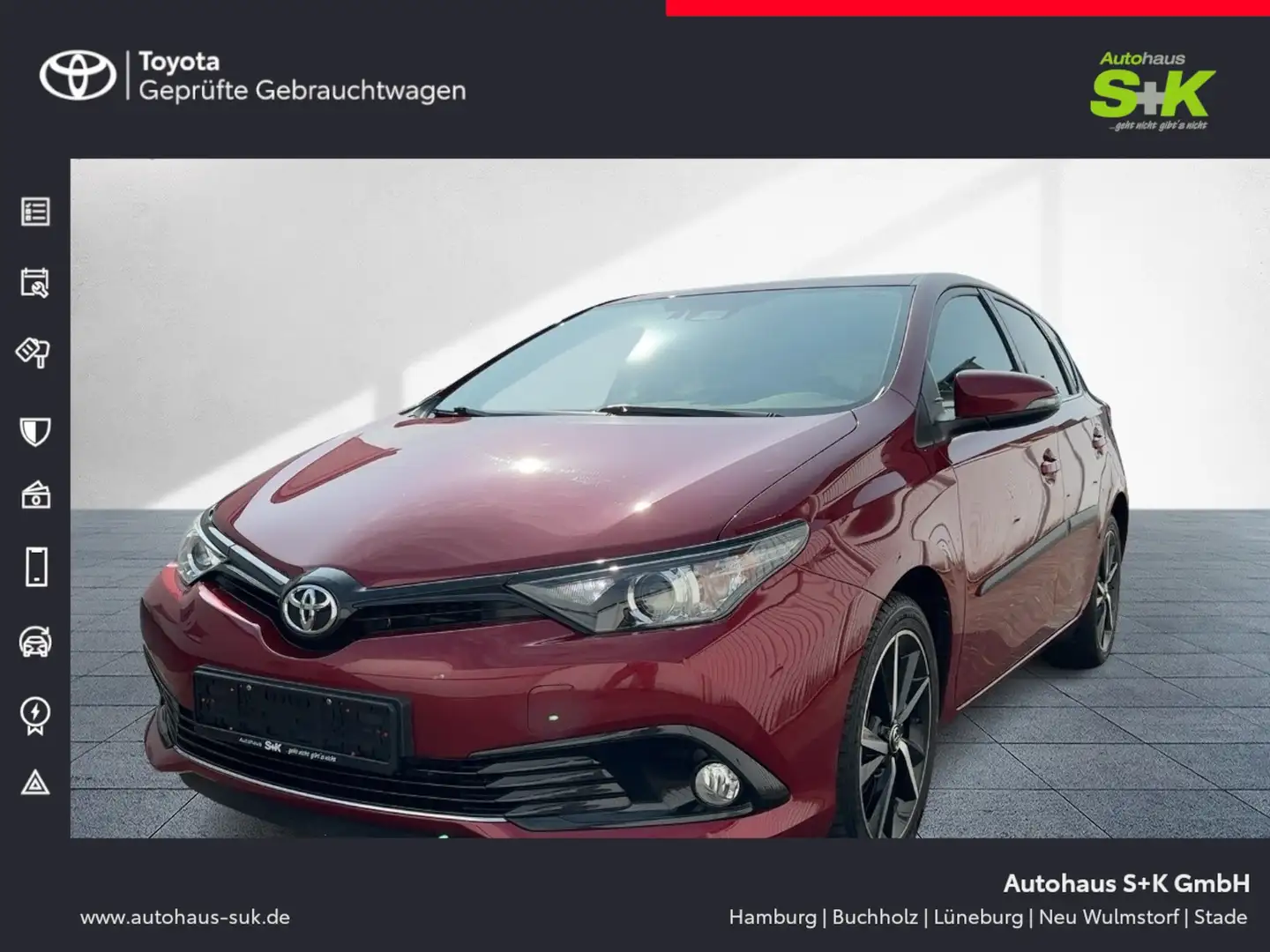 Toyota Auris 1.2 Turbo Team D*SHZ+KAMERA+SAFETY-SENSE*** Rot - 1
