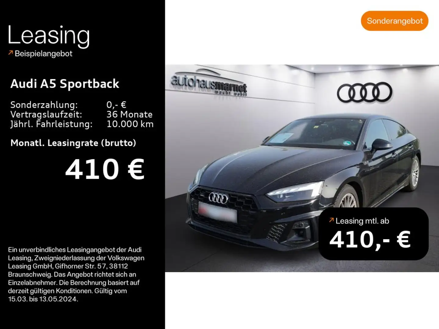Audi A5 Sportback S line business 45 TFSI quattro Matrix*O Schwarz - 1