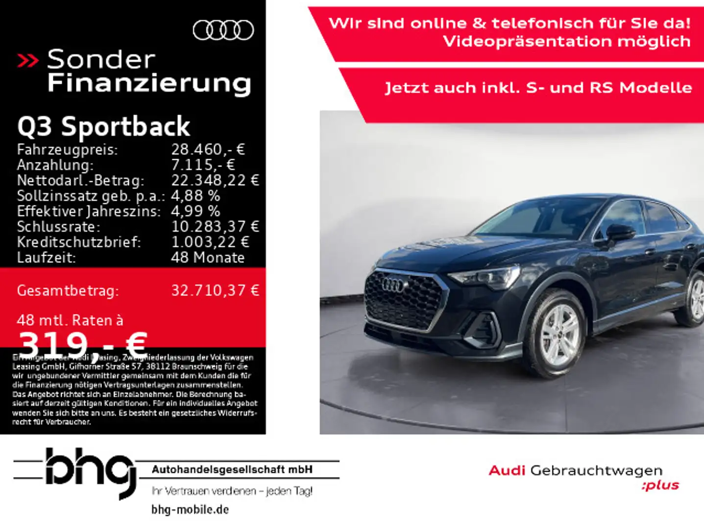 Audi Q3 45 TFSIe S tronic e-tron KomfortKey Noir - 1