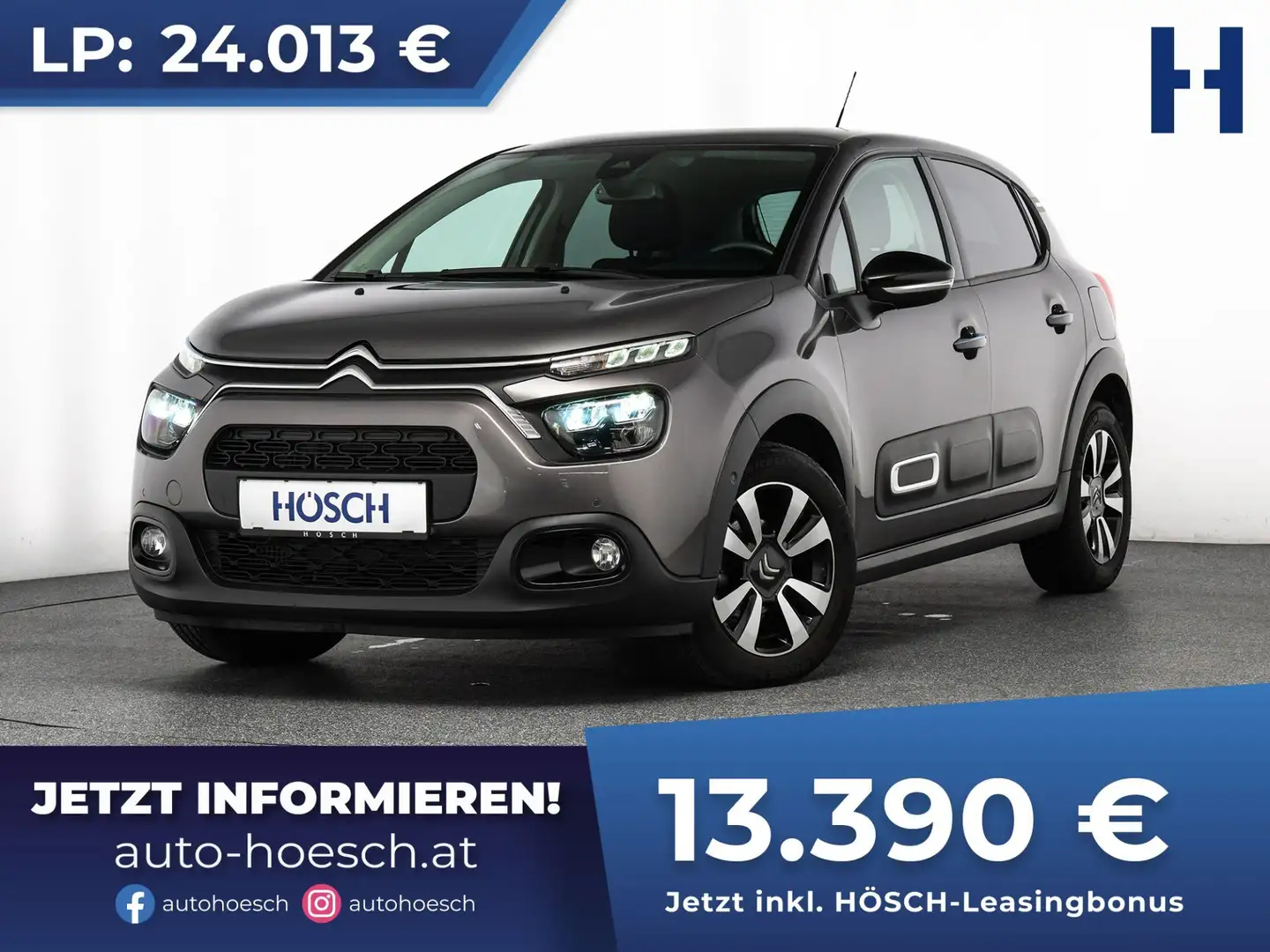 Citroen C3 PureTech 110 Shine KAMERA ASSISTENZ LED KEYLESS Grau - 1
