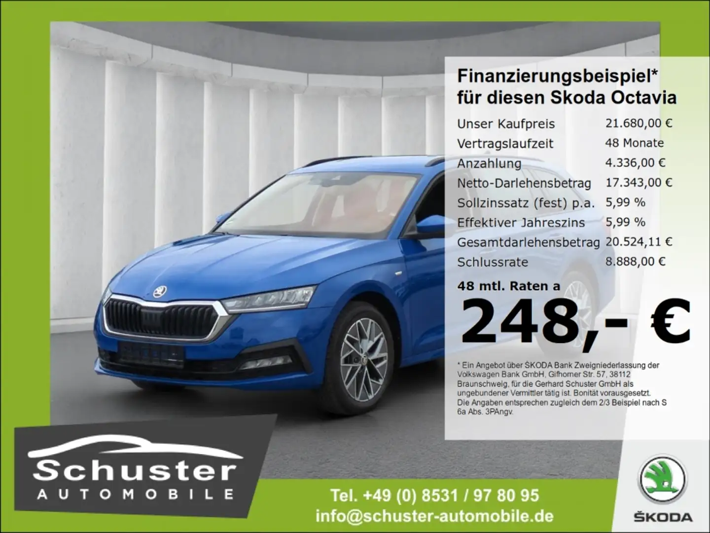 Skoda Octavia Combi TOUR 2.0TDI*LED 4xSHZ Temp PDCv+h Blau - 1