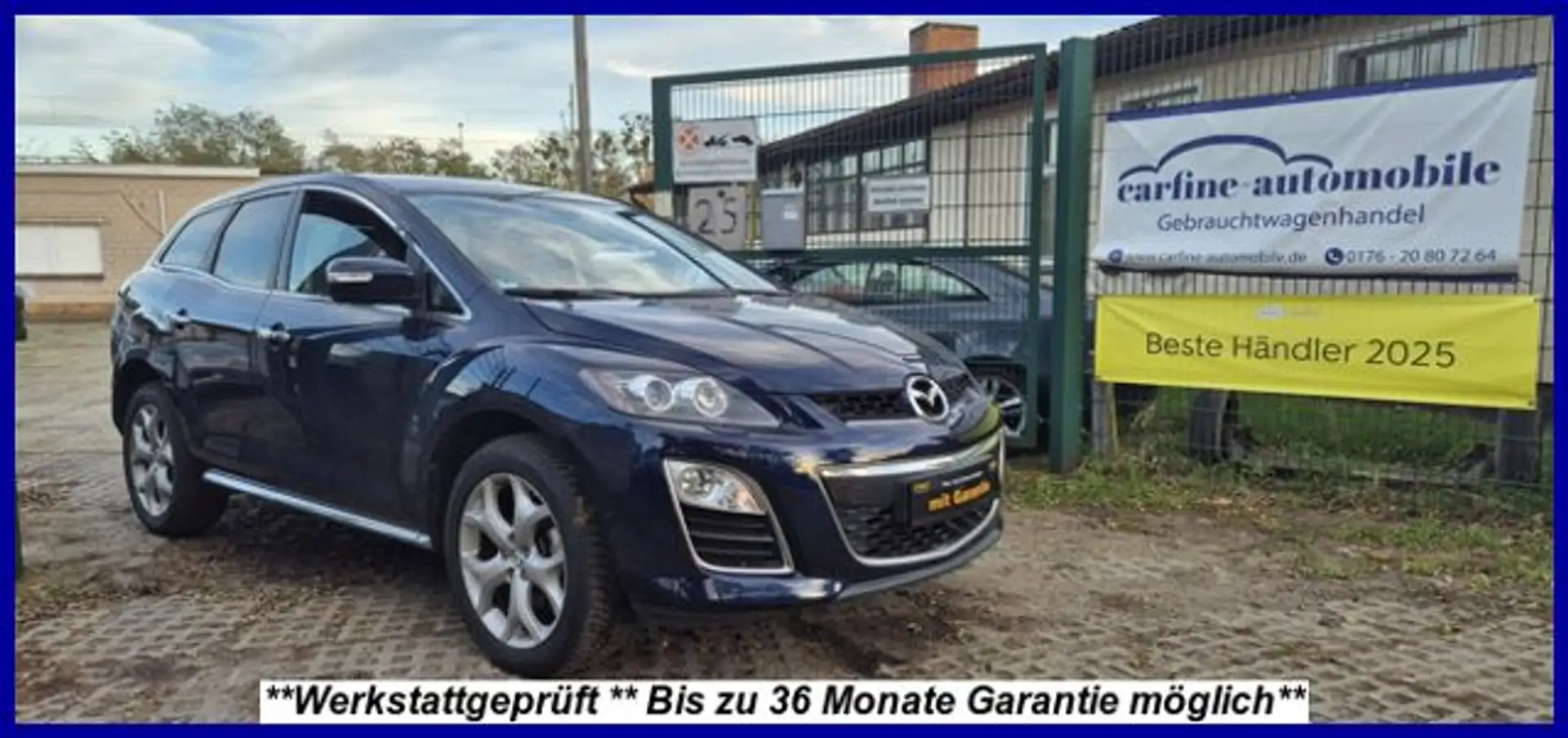 Mazda CX-7 1.Hand **80TKM**2,2 Diesel 4x4 Leder Xenon Blau - 1