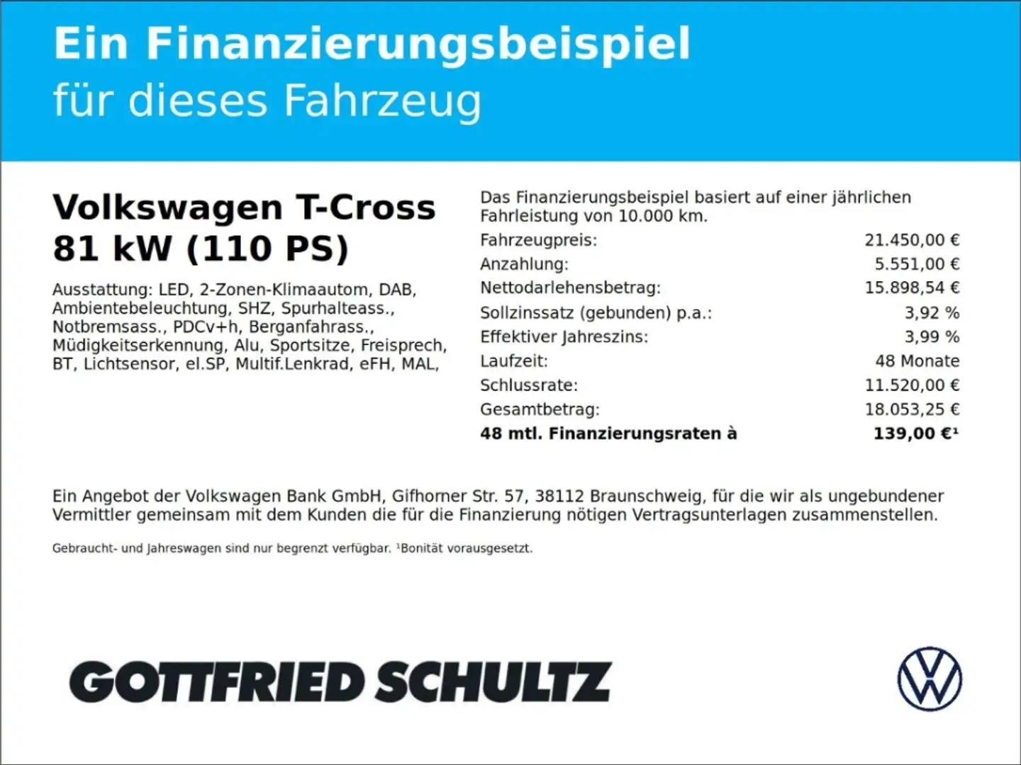 Volkswagen T-Cross 1.0 TSI DSG LED PDC SHZ APP-CONNECT Weiß - 2