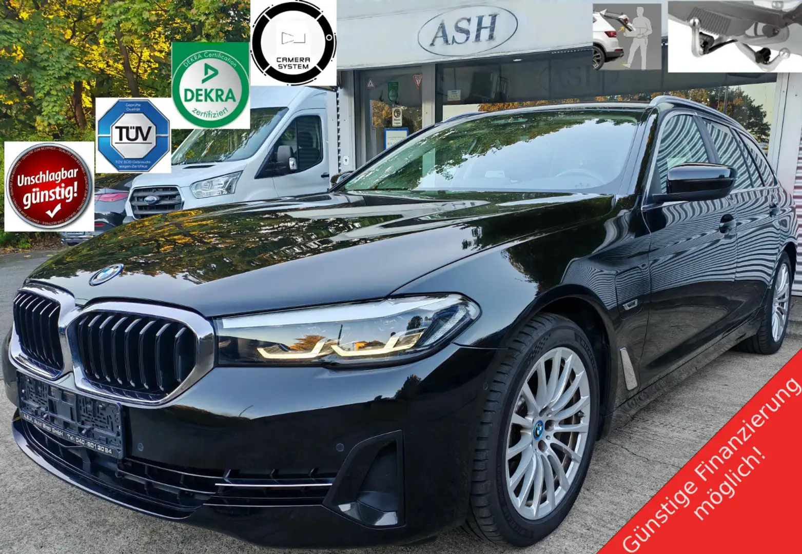 BMW 530 530e Touring LED.Cam.AHK.LiveCockProf.DrivAss. Schwarz - 1