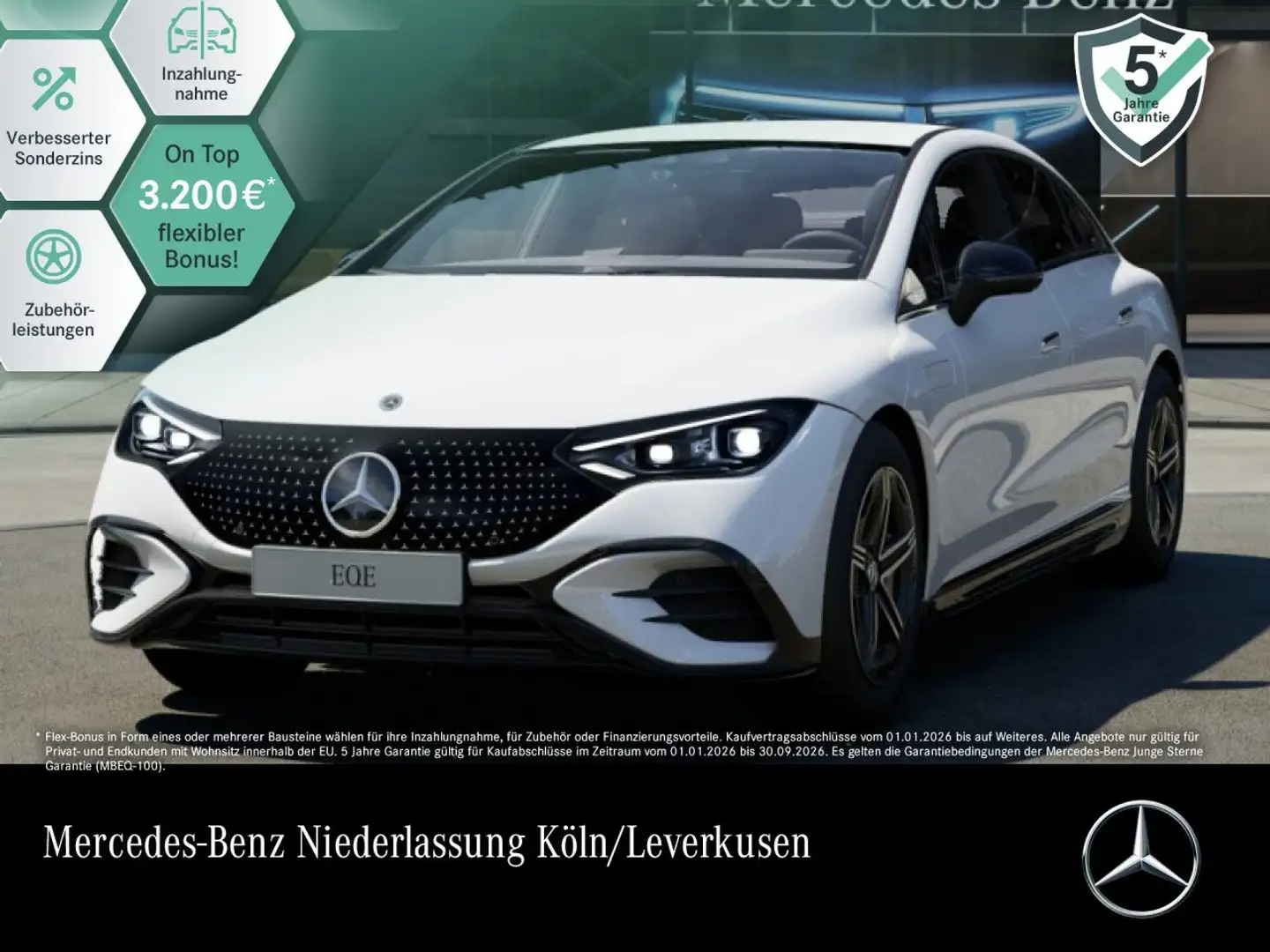 Mercedes-Benz EQE 300 AMG Fahrass WideScreen Burmester Distr. Blanc - 1