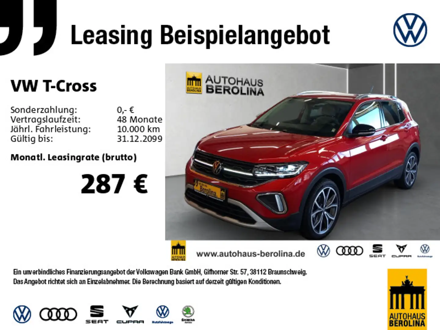 Volkswagen T-Cross 1.5 TSI Style DSG *IQ-MATRIX*IQ.DRIVE* Rot - 1