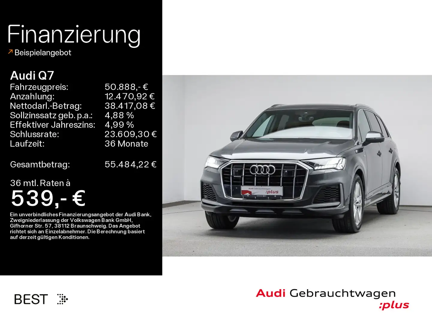 Audi Q7 55 TFSIe S line*Matrix*Assist*HUD*Pano*Air Grau - 1