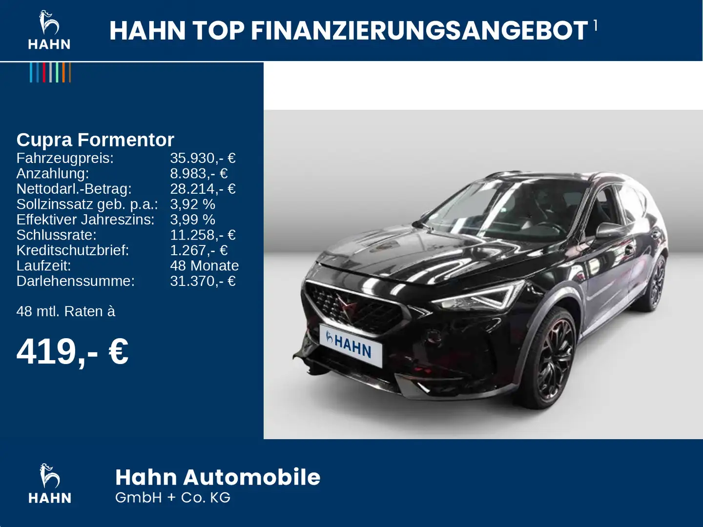 CUPRA Formentor 2.0 TSI DSG 4Drive  AHK Leder Navi LED Schwarz - 2