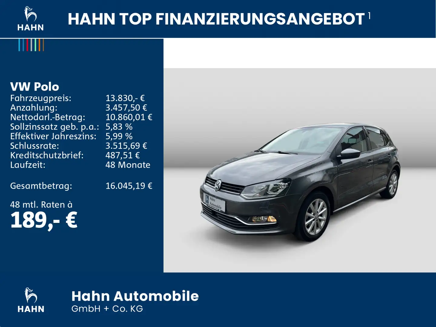 Volkswagen Polo 1.2TSI DSG Lounge Sitzh Climatr Einpark ALS Grau - 2