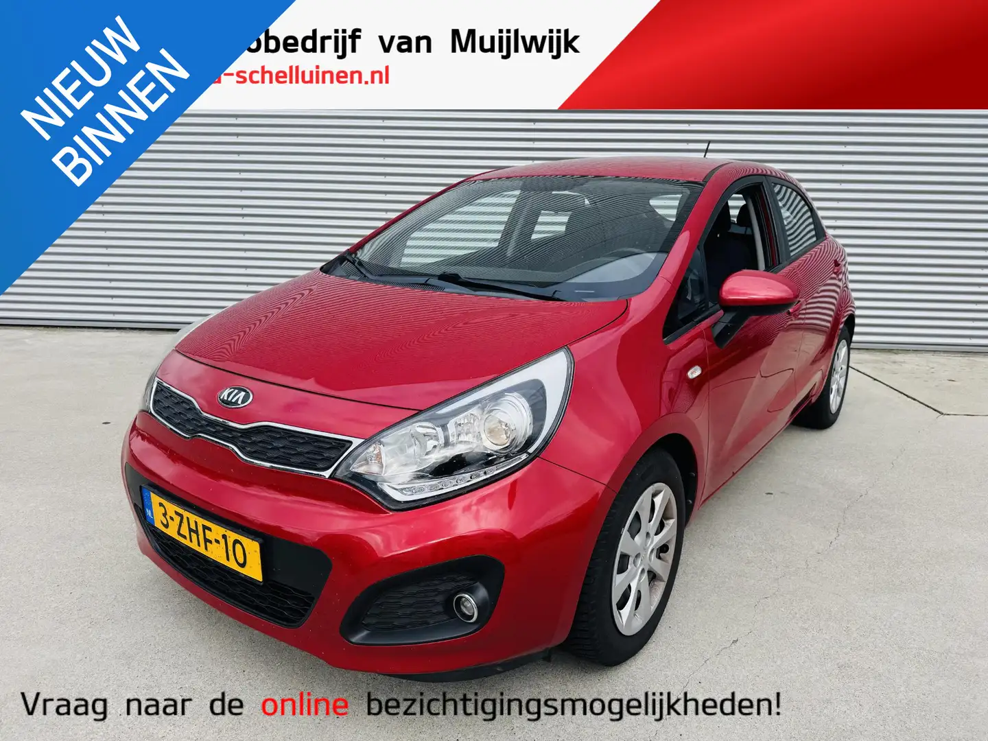 Kia Rio 1.2 BusinessLine 85pk Airco | Cruise | Bluetooth Rood - 1