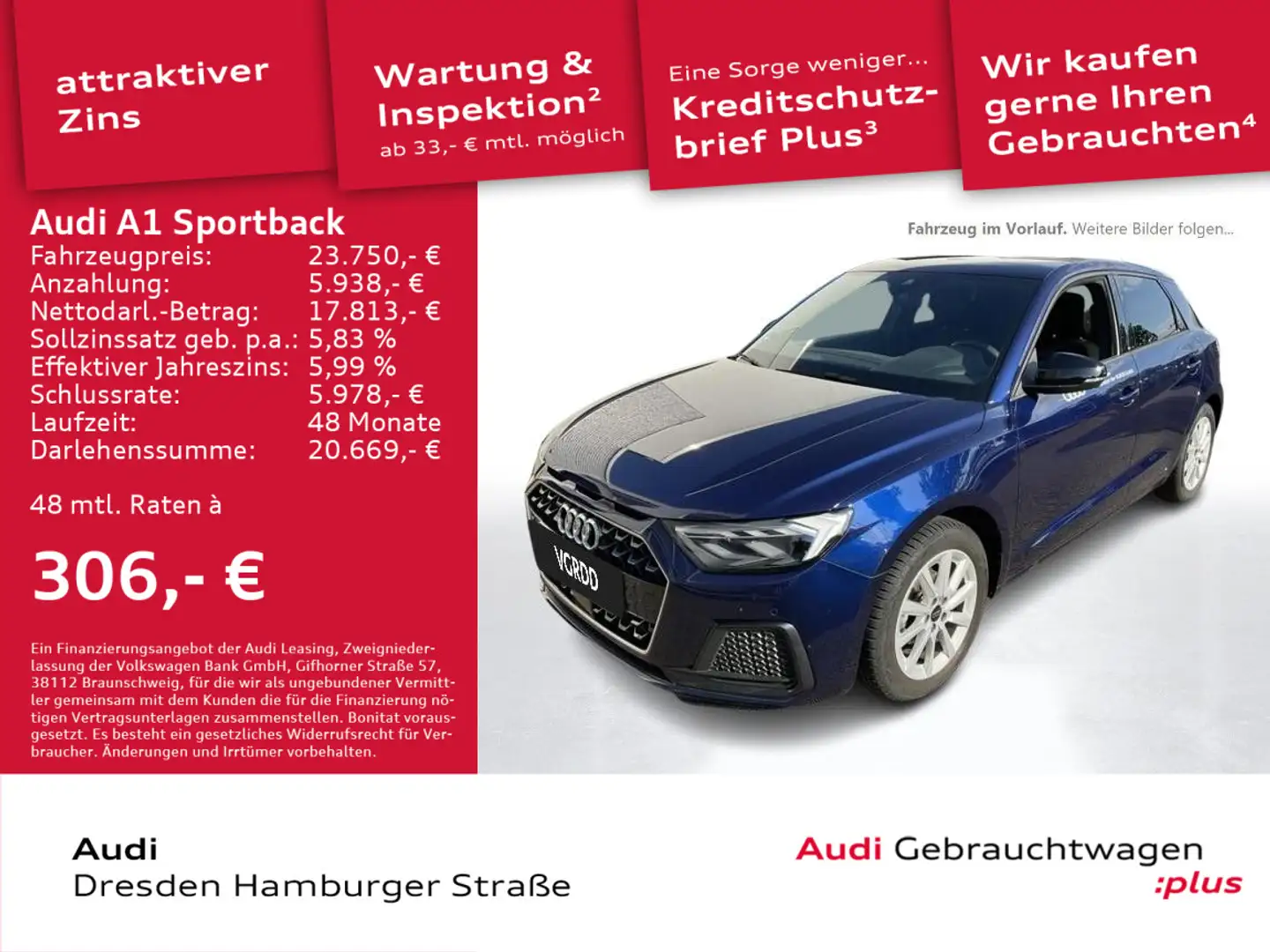 Audi A1 25 TFSI Advanced LED Navi S tronic Blau - 1