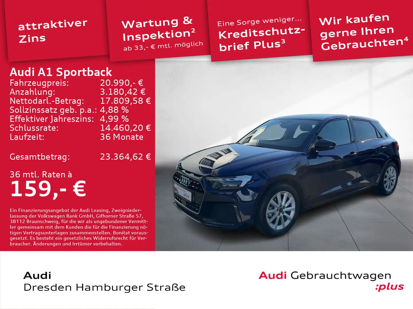 Audi A1 25 TFSI Advanced LED Navi S tronic Blau - 1