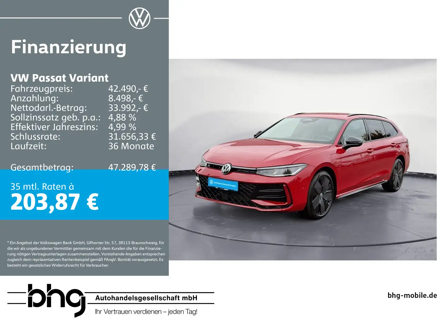 Volkswagen Passat Variant 1.5 e-Hybrid DSG R-Line Mode3 Bla Rot - 1