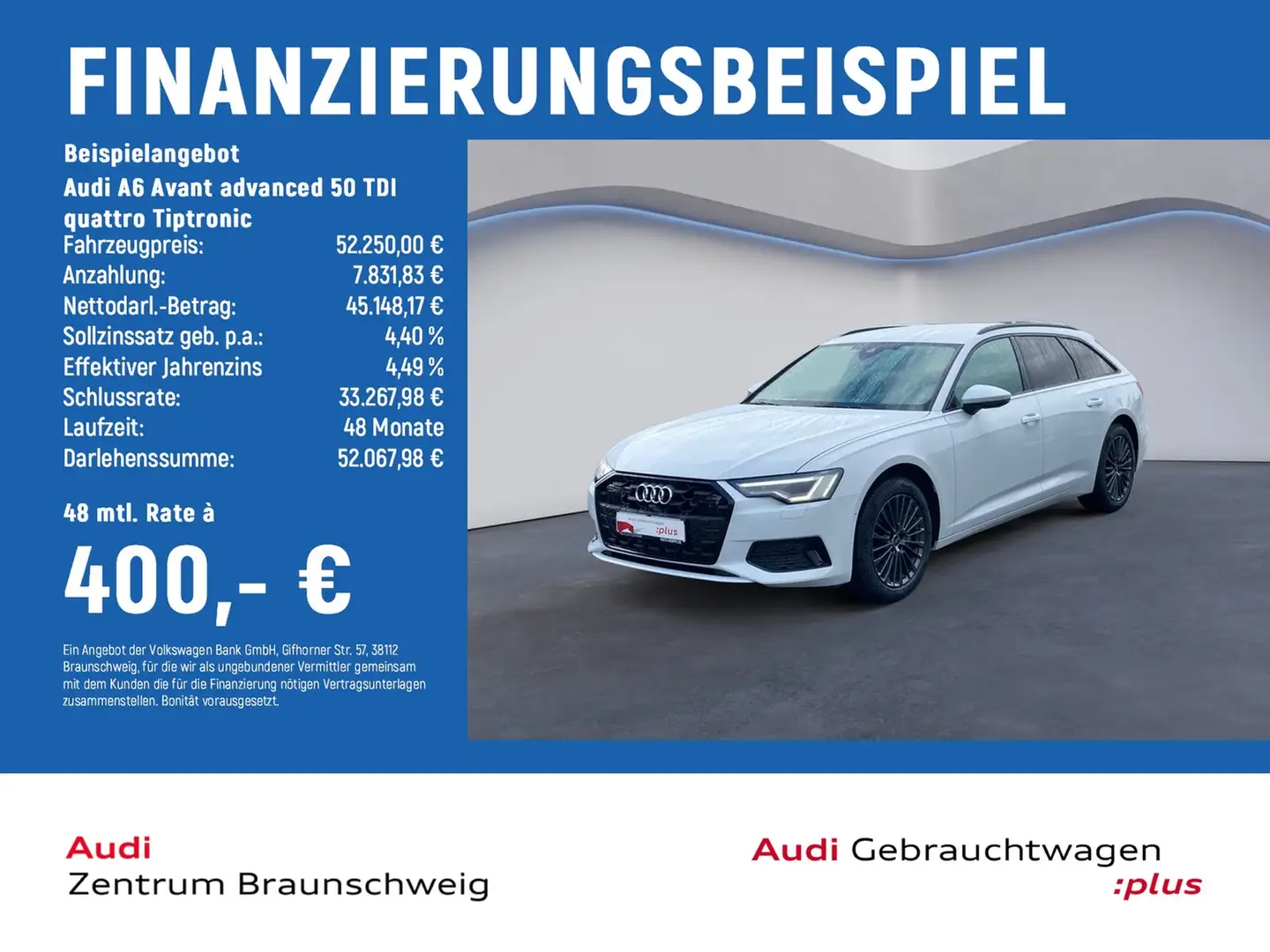 Audi A6 Avant advanced 50 TDI quattro Tiptronic HuD+SHZ... Weiß - 2