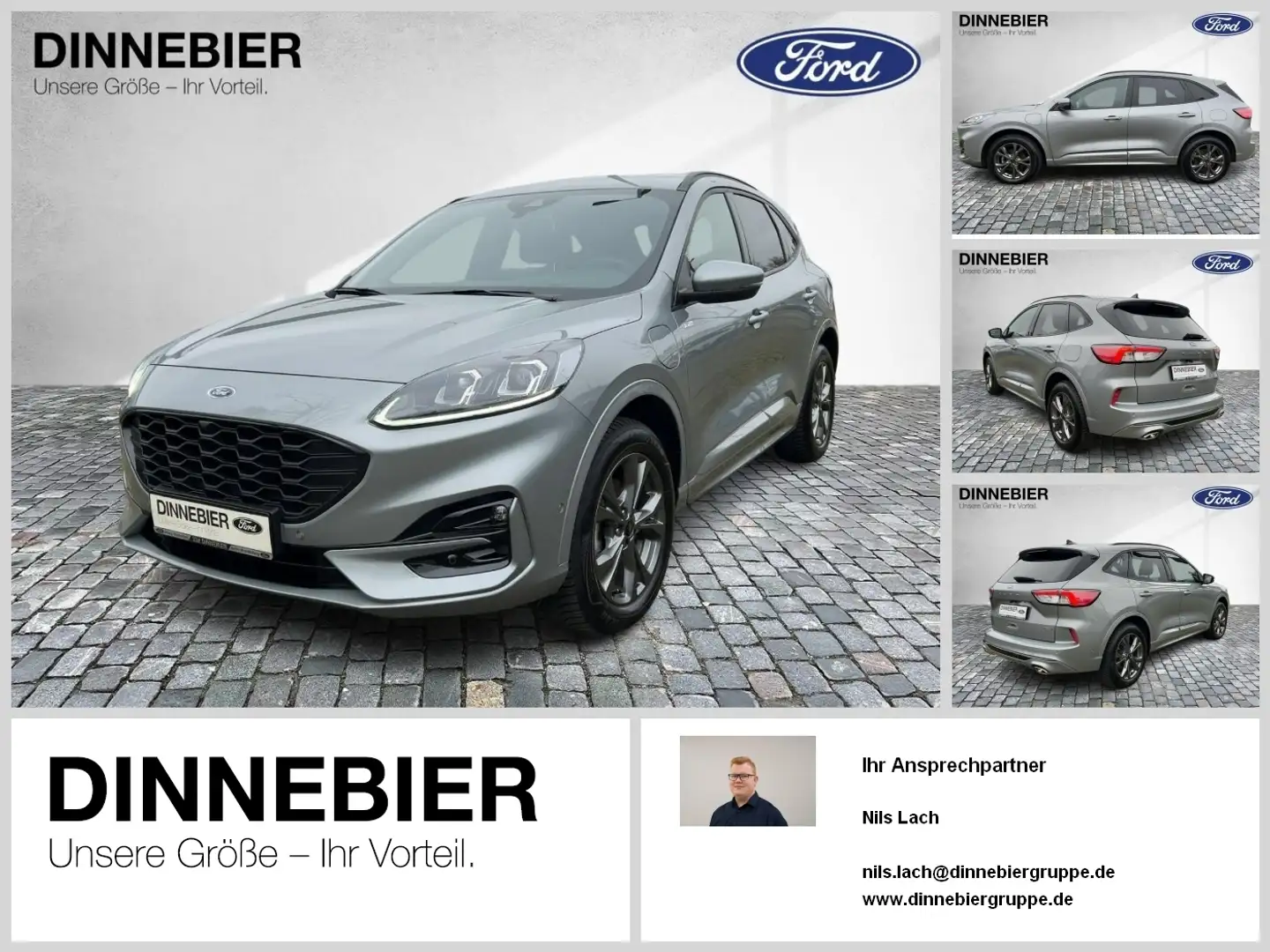 Ford Kuga ST-LINE X PHEV+Kamera+Sound+KlimaAuto Silber - 1