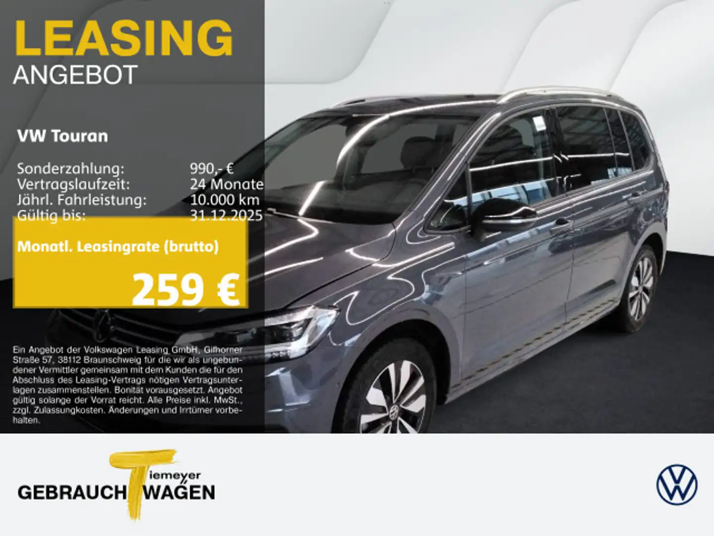 Volkswagen Touran 1.5 TSI DSG GOAL 7_SITZE AHK MATRIX eKLAP Grau - 1