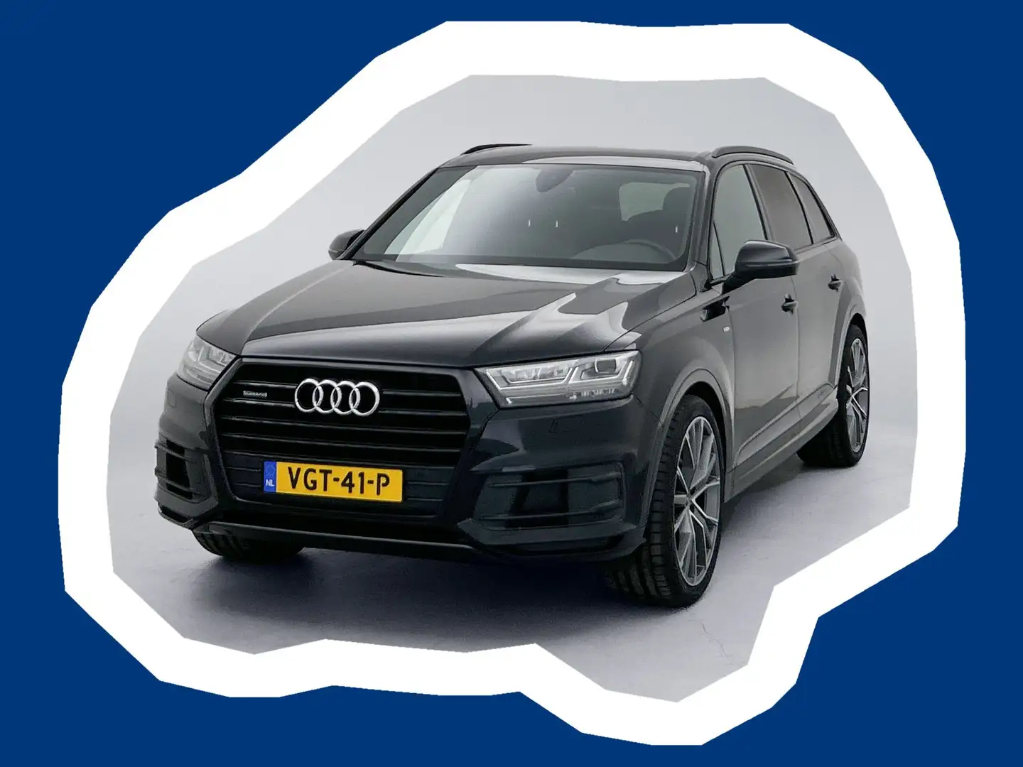 Audi Q7 3.0 TDI Quattro S-Line Grijs kenteken 22"inch lich Zwart - 1