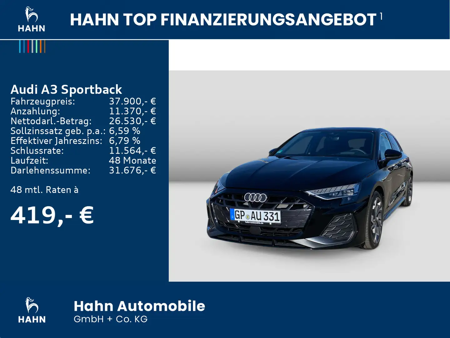 Audi A3 Audi A3 Sportback S line 35 TFSI 110(150) KW(PS) Schwarz - 2