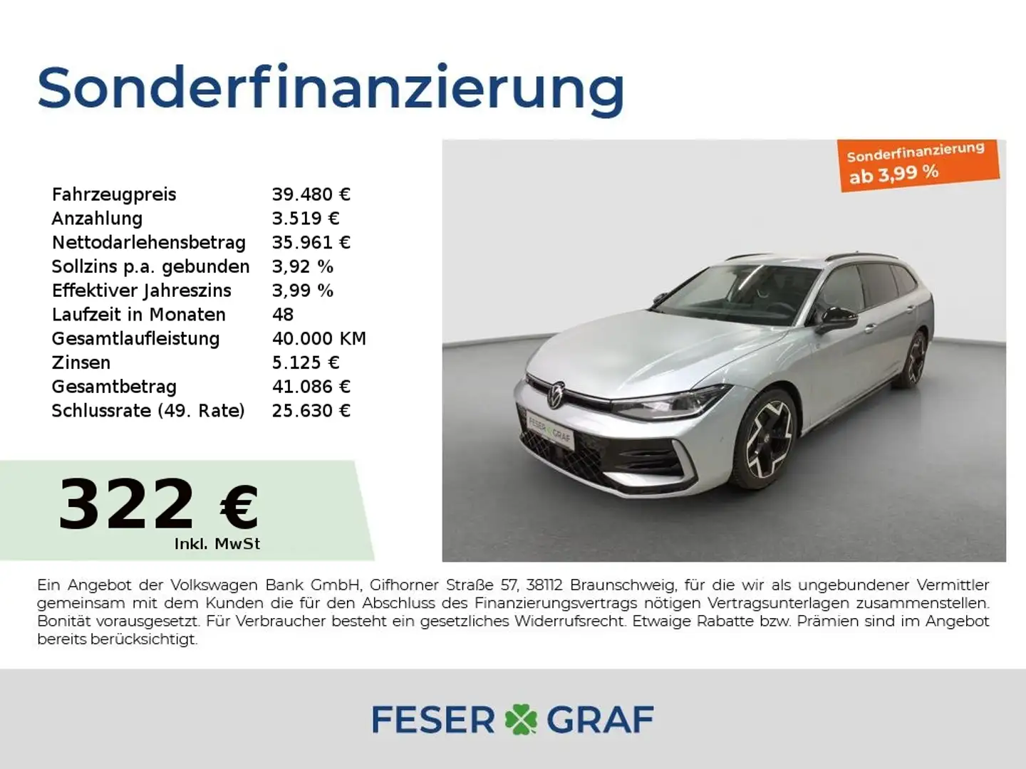 Volkswagen Passat Variant R-Line 2.0TDI 110kW DSG AHK Black Silber - 1