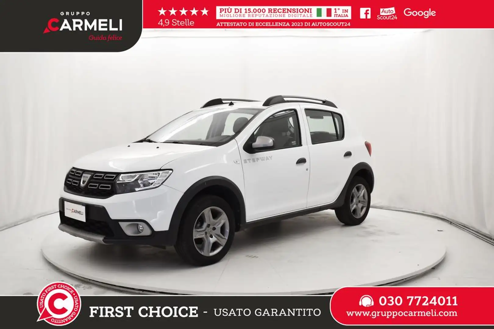Dacia Sandero Stepway 1.0 tce Comfort Eco-g 100cv - AUTOCARRO - Bianco - 1