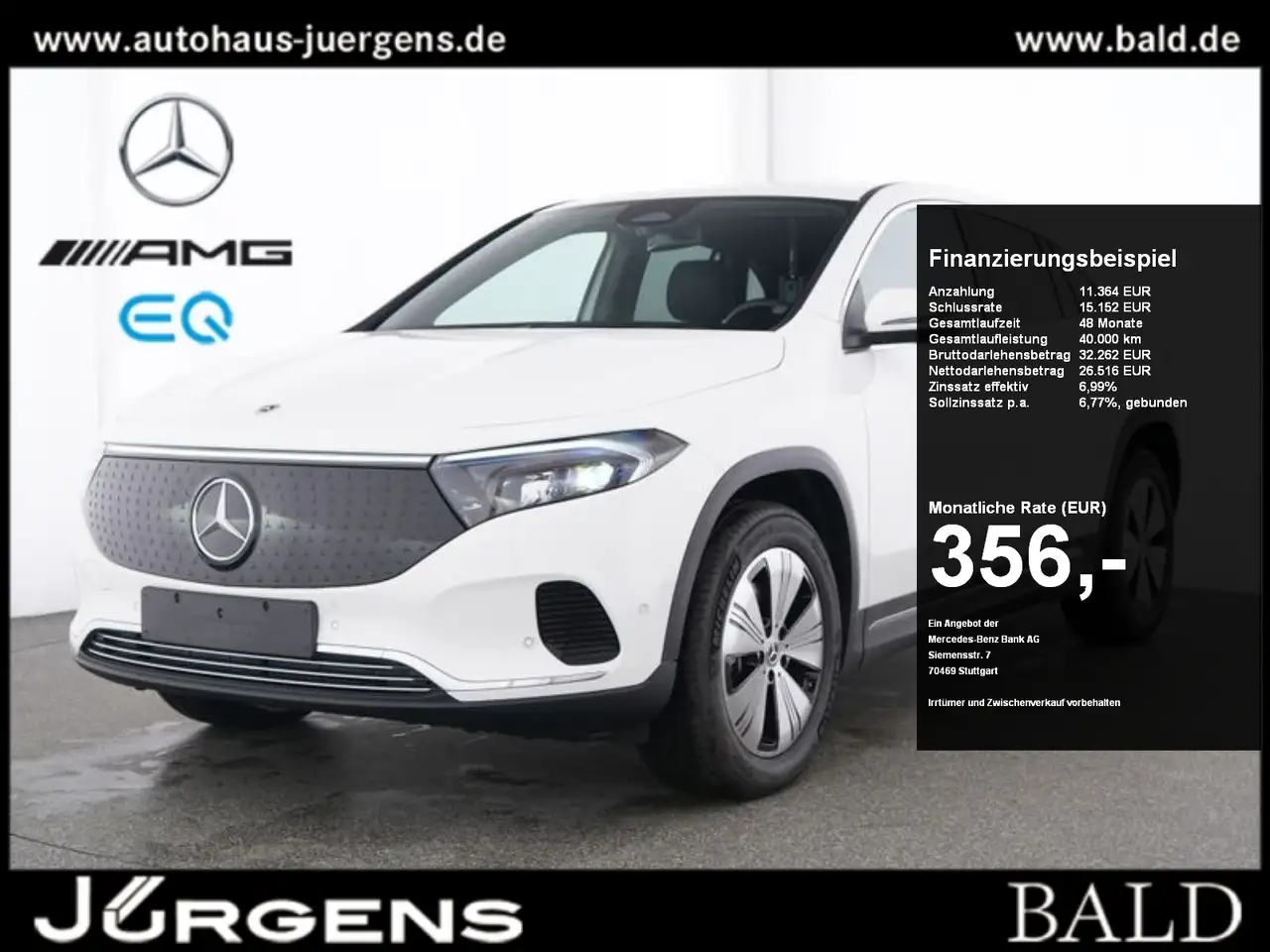 Mercedes-Benz EQA + Progressive/LED/Cam/Memo/Totw/Winter/18