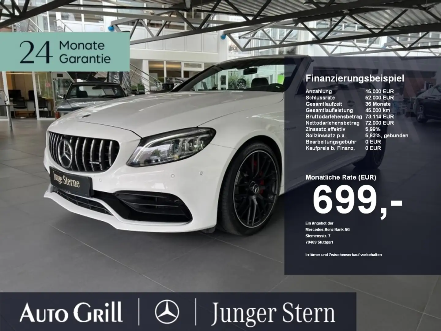 Mercedes-Benz C 63 AMG C 63 S AMG Cabrio Distronic Driver Burm 360 AGA Weiß - 1