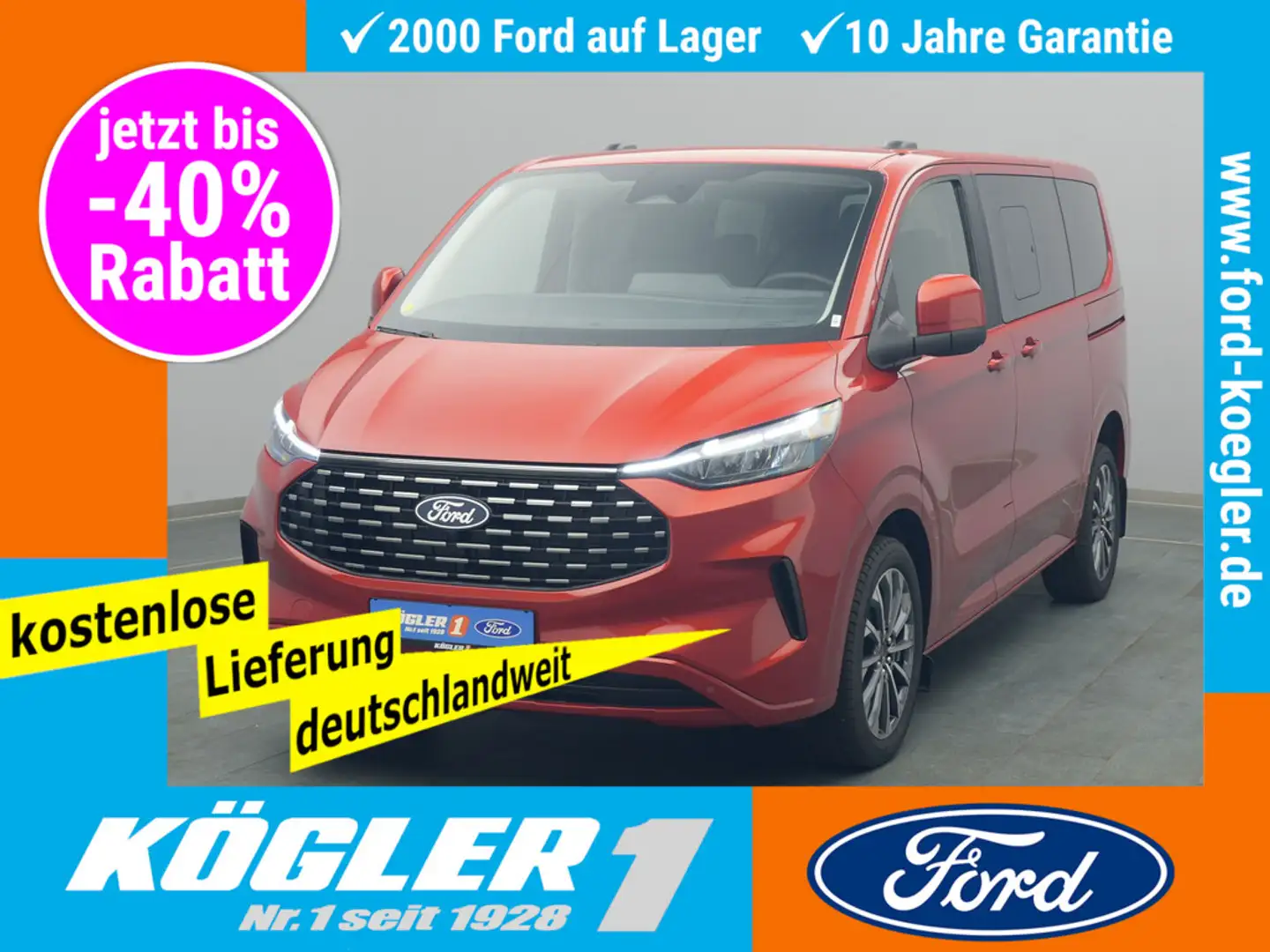 Ford Tourneo Custom 320 L1 Titanium 170PS 4x4 Rot - 1