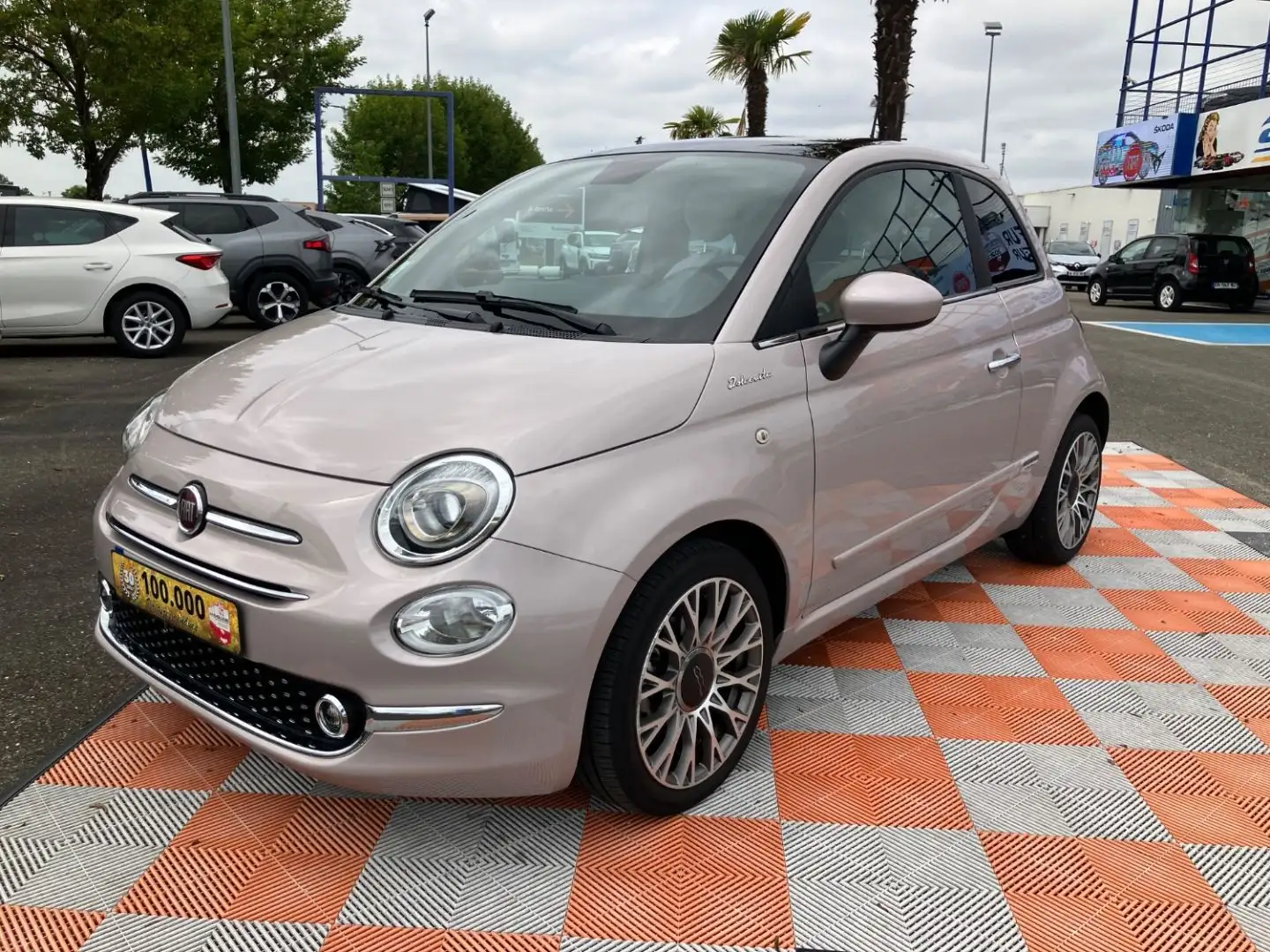 Fiat 500 Hybrid 1.0 BSG 70 DOLCEVITA PLUS Toit Pano GPS JA  Rouge - 2