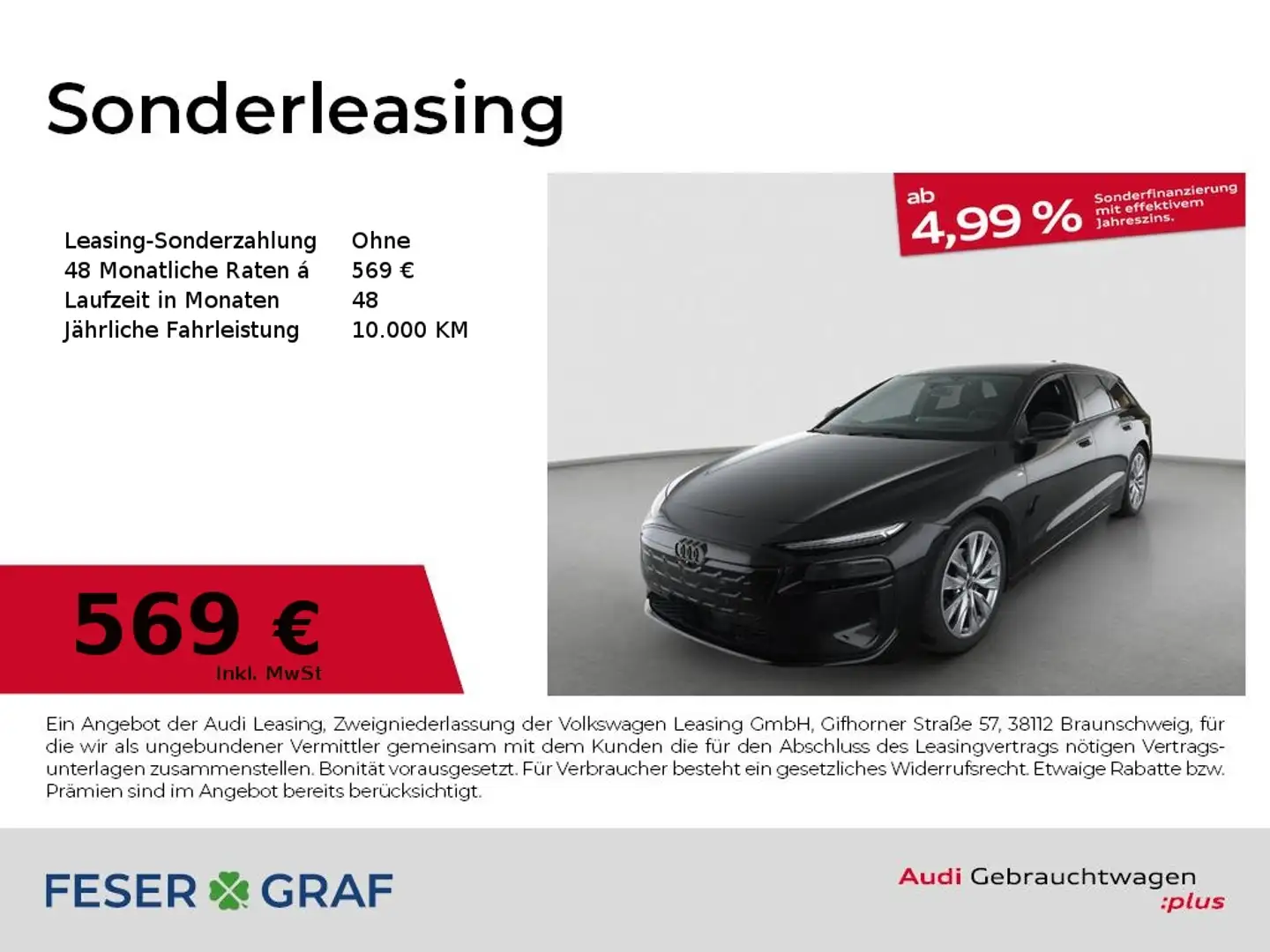 Audi A6 e-tron Avant S line Head Up/360°/Pano/AHK/Alu21/B&O Schwarz - 1