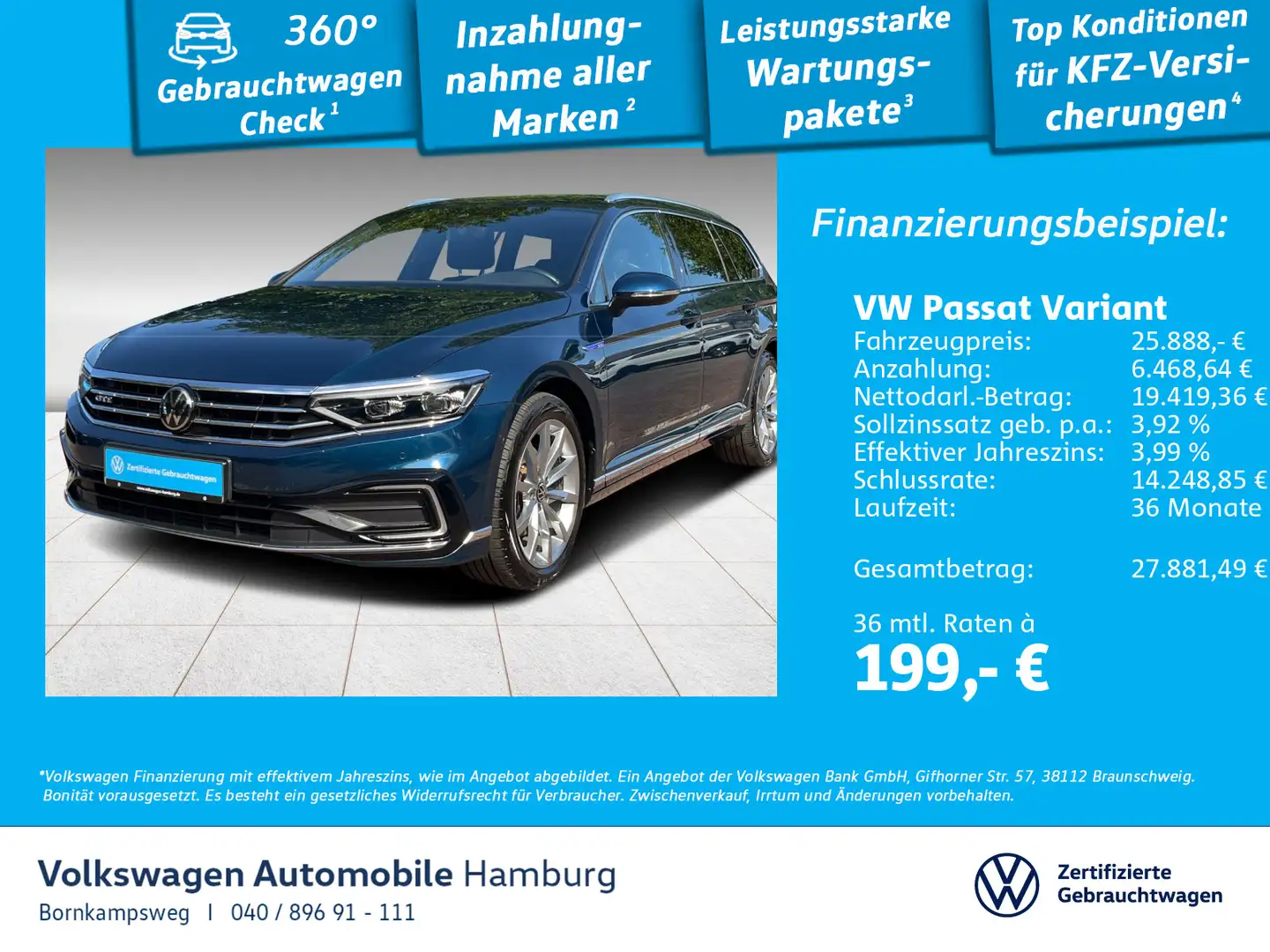 Volkswagen Passat Variant 1.4 TSI GTE DSG LED Navi Kamera Bleu - 1