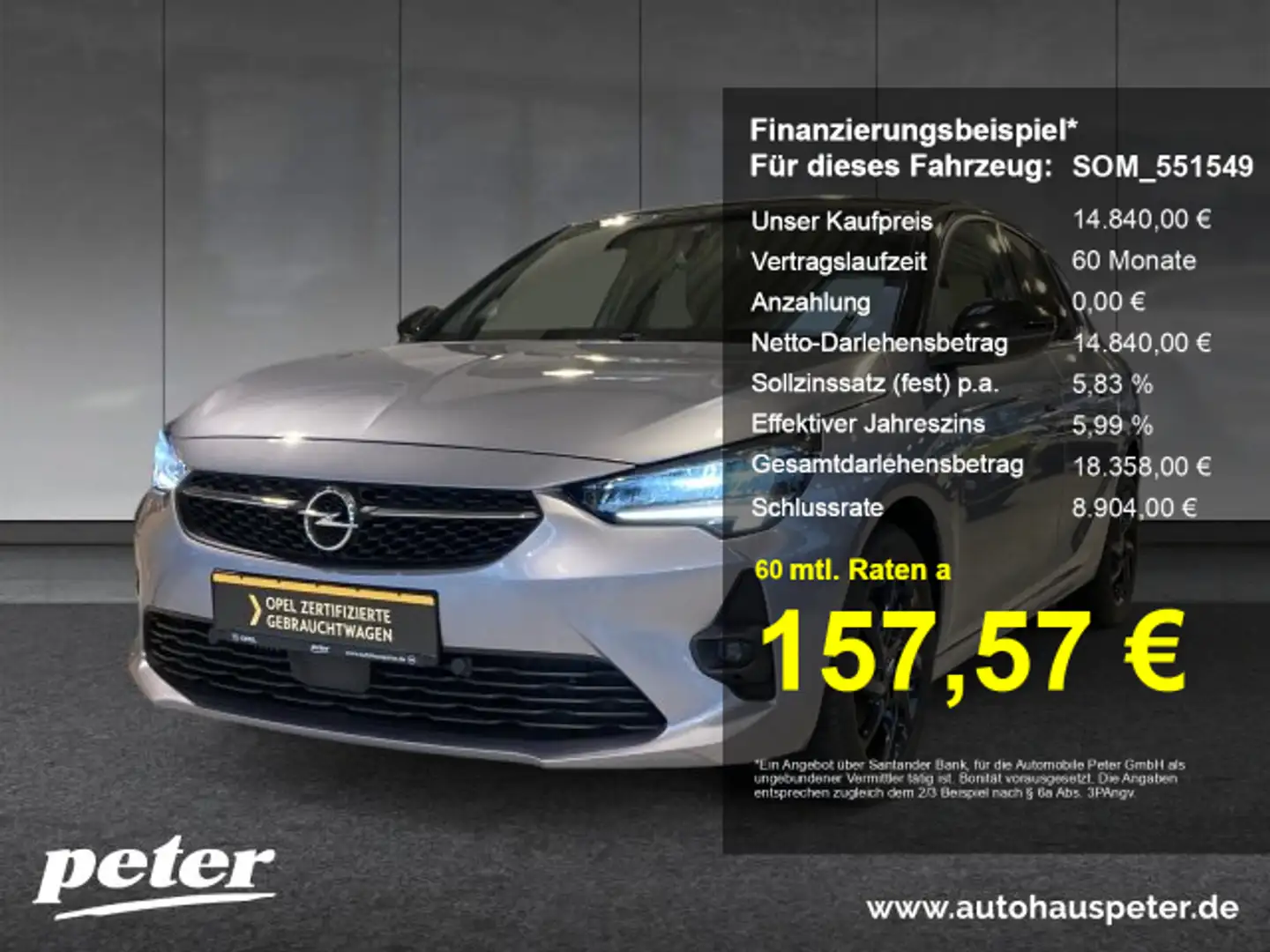 Opel Corsa Corsa F 1.2 Turbo GS Line Klimaautomatik Sitzheizung Allwetter 100PS Gris - 1