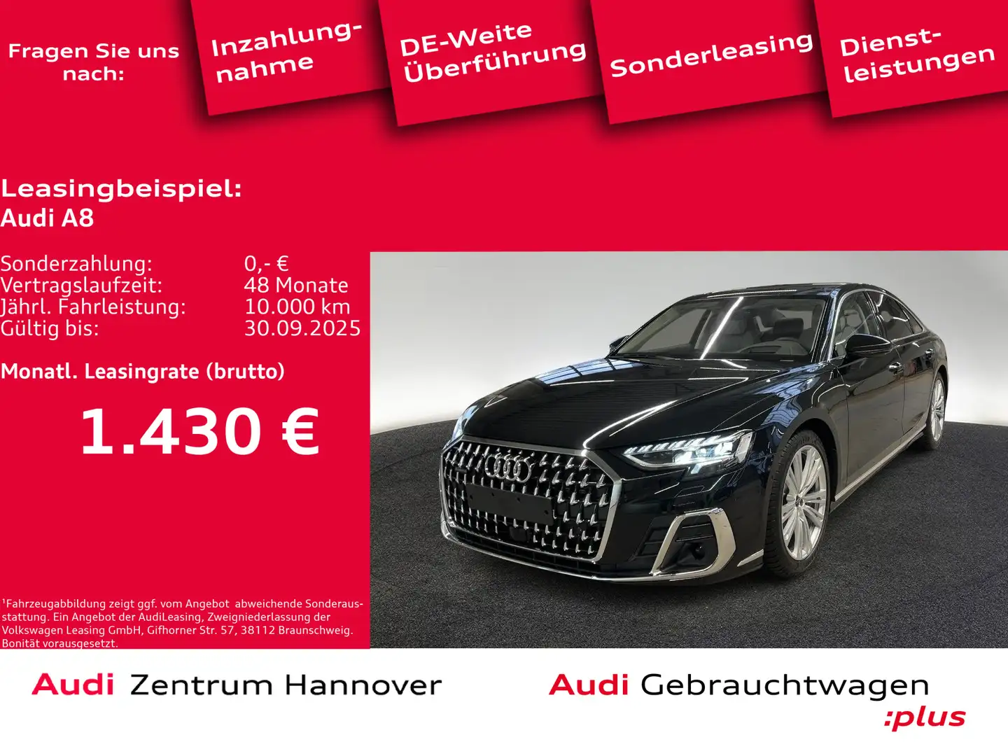 Audi A8 50 TDI quattro t iptronic Schwarz - 1