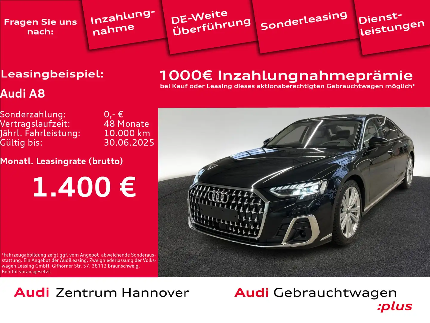 Audi A8 50 TDI quattro t iptronic Schwarz - 1
