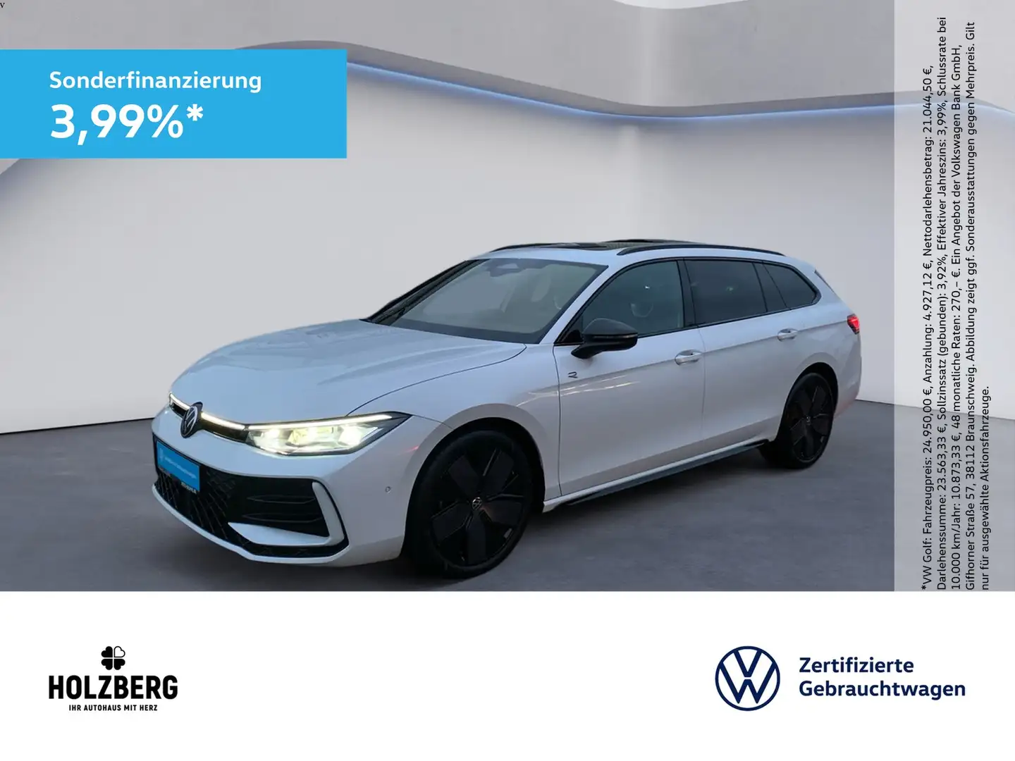 Volkswagen Passat Variant 2.0 TDI R-Line MATRIX+AHK+PANO+HUD+H&K+STHZ Weiß - 1