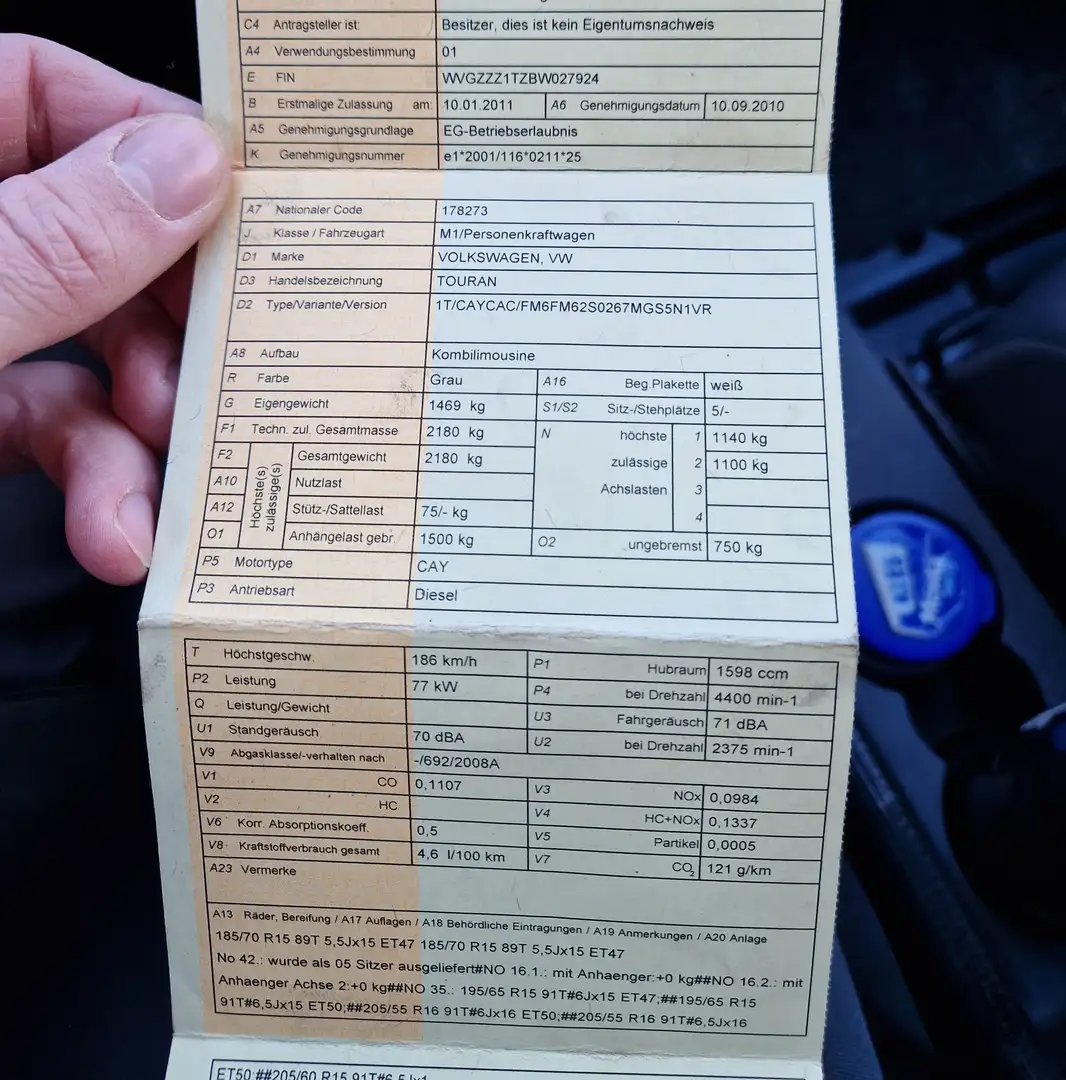 Volkswagen Touran Touran Comfortline 1,6 BMT TDI DPF Comfortline Silber - 2