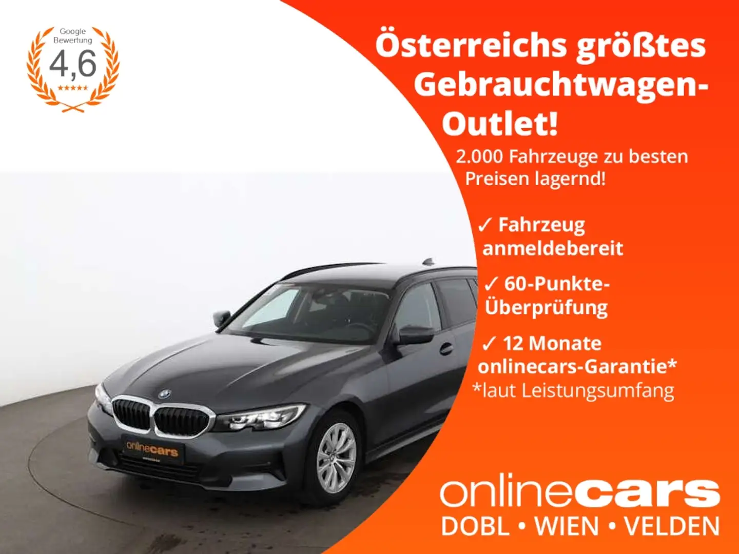 BMW 318 d Touring Advantage Aut LED NAVI DIGITAL-TACHO Grau - 1