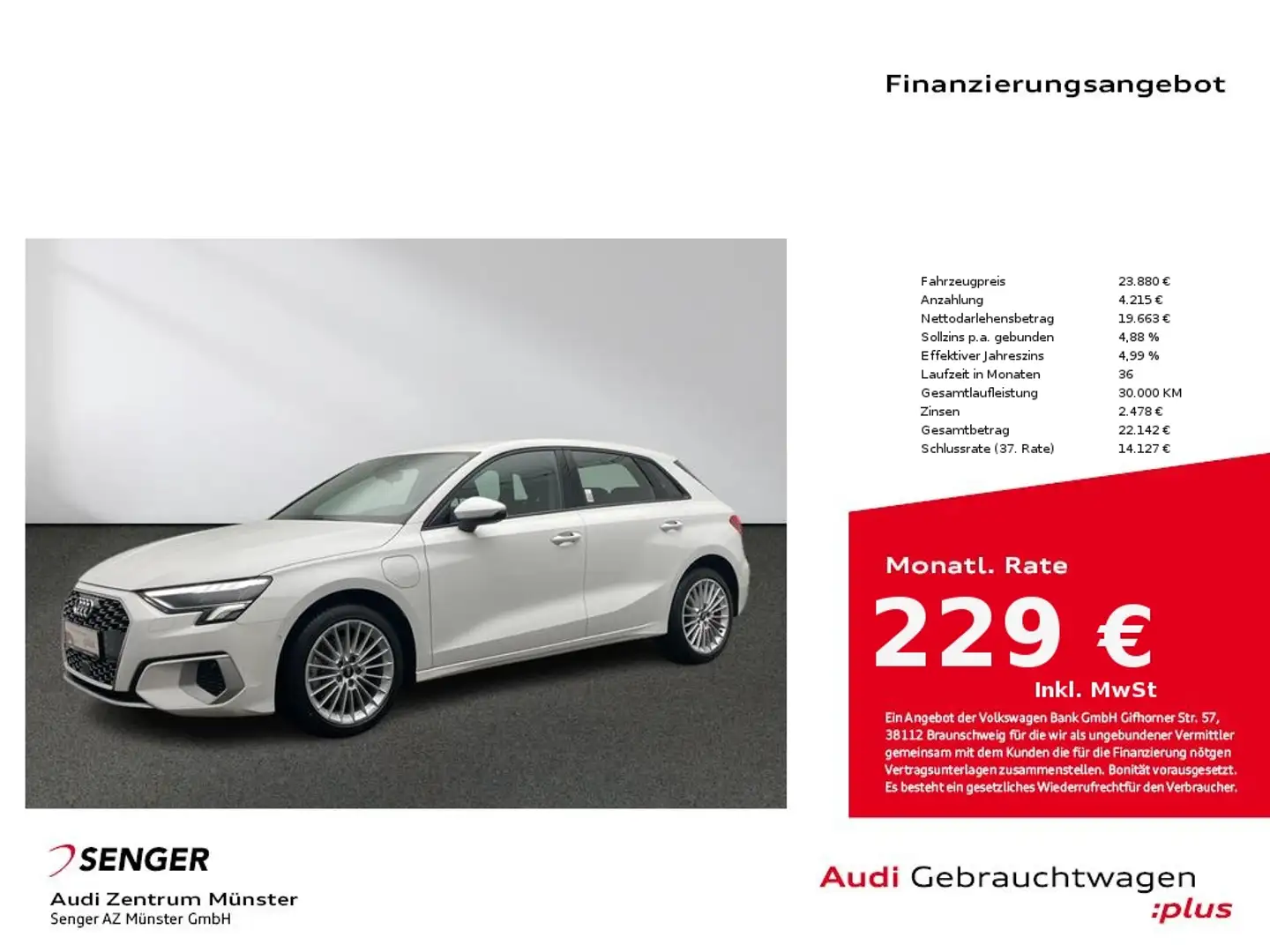 Audi A3 40 TFSI e S tronic MMI Navi LED Weiß - 1