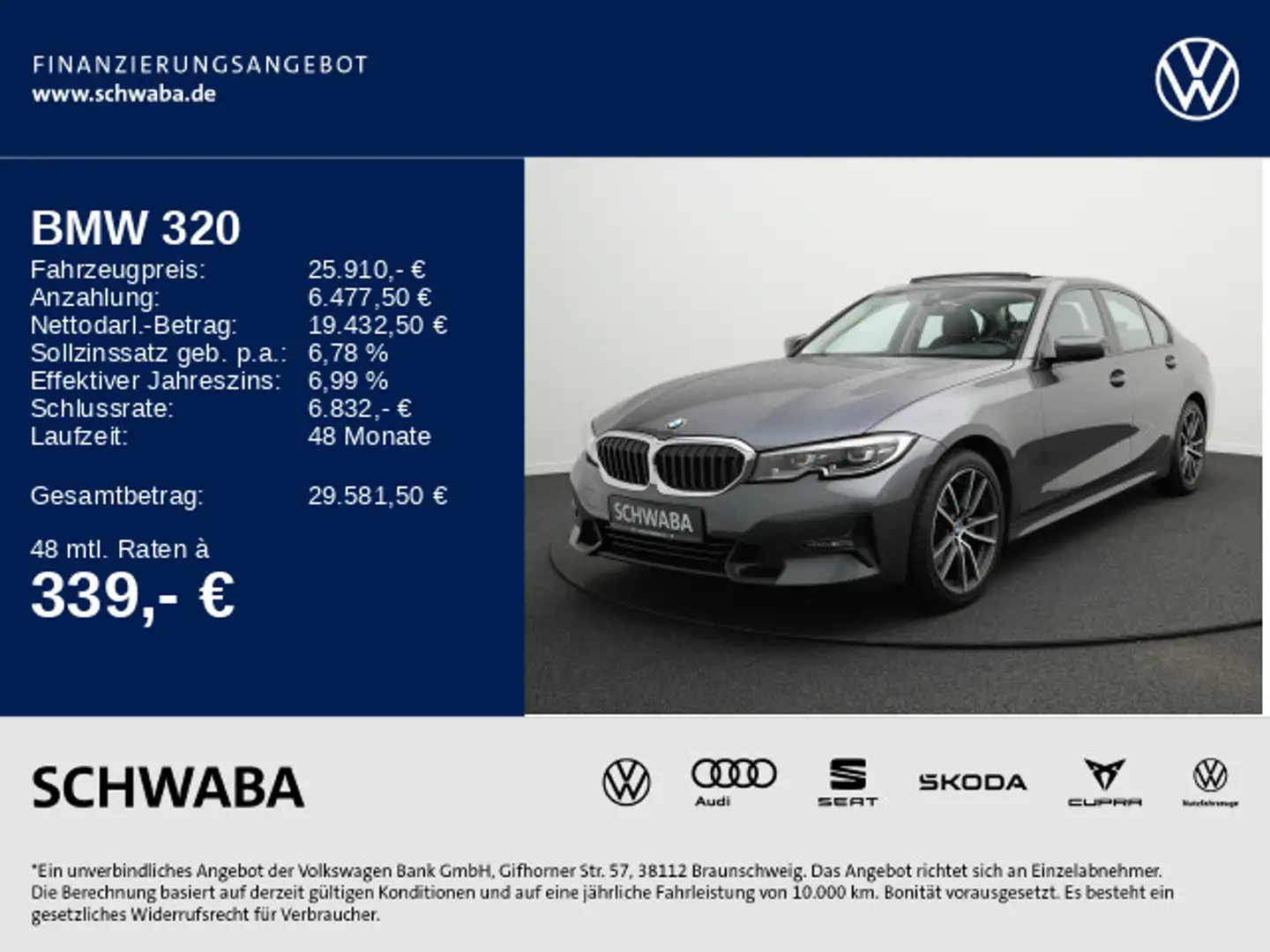 BMW 320 d Sport Line *LED*PANO*PDC*VIRTUAL*LANE*17" Gri - 1