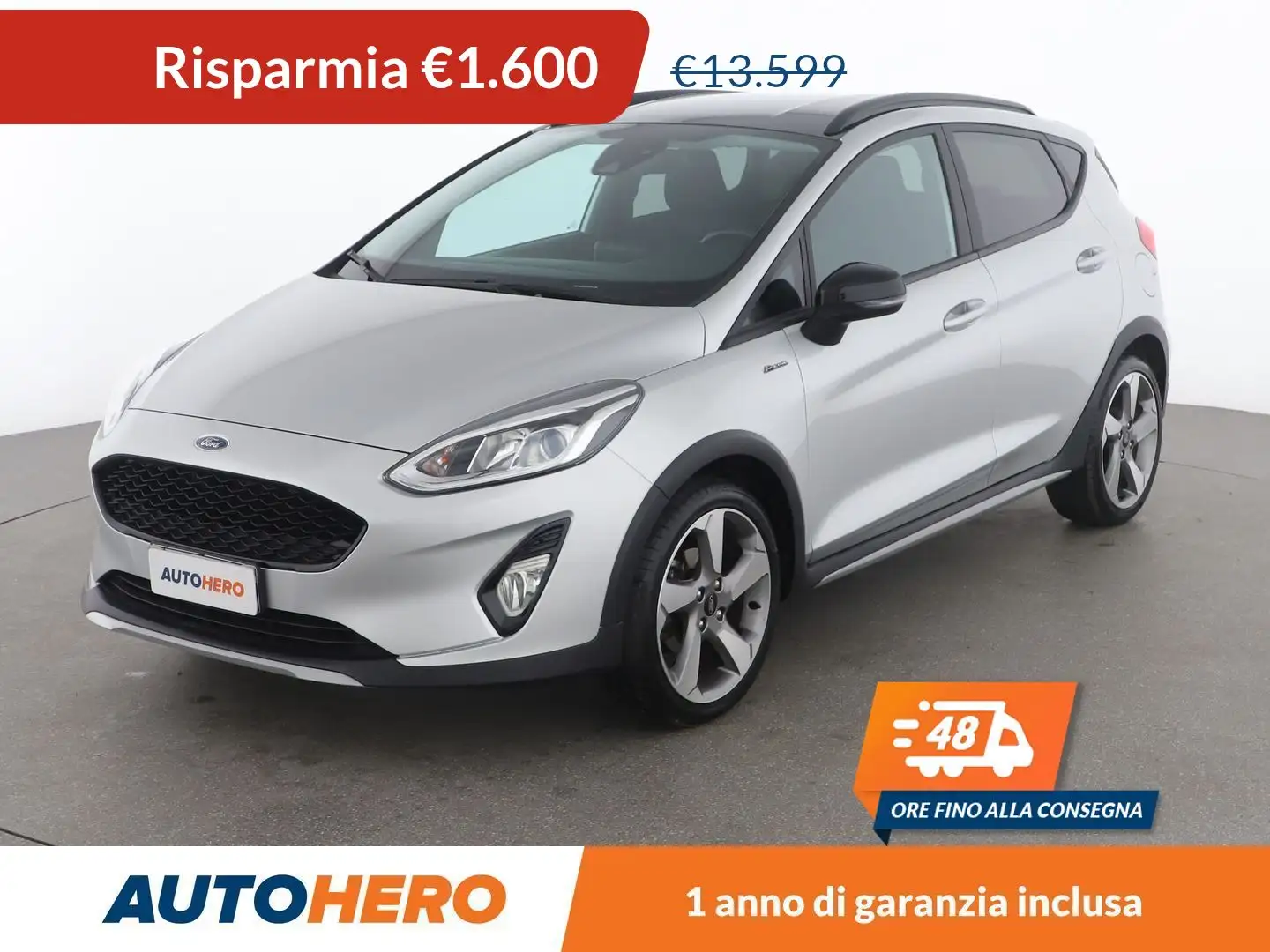 Ford Fiesta 1.0 EcoBoost Active 100 CV Argento - 1