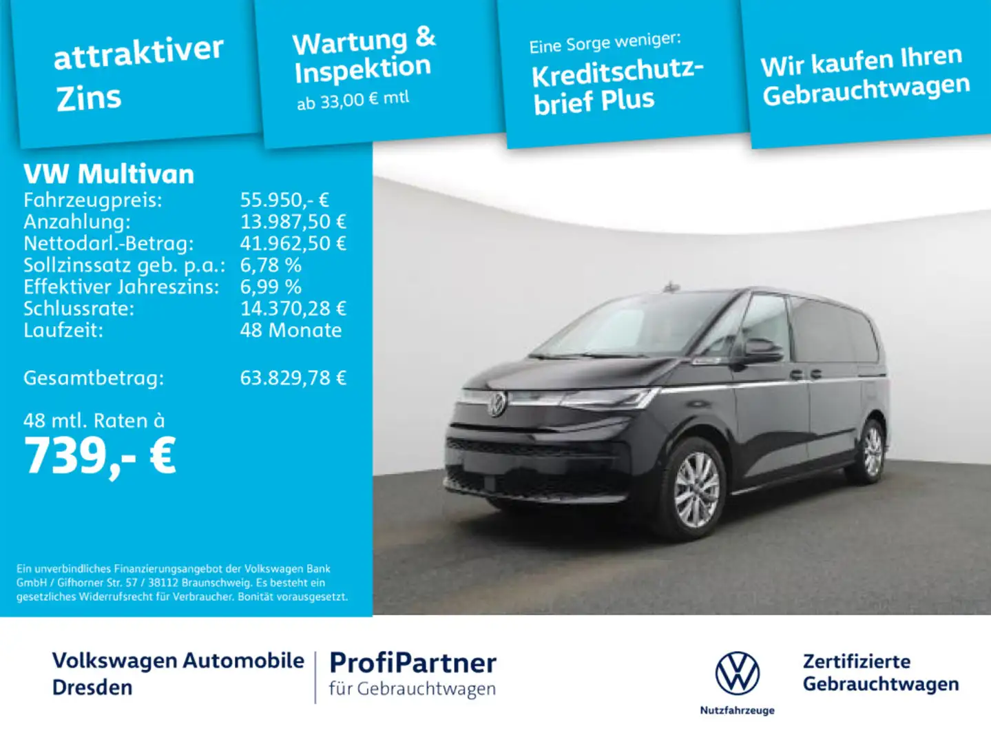 Volkswagen T7 Multivan T7 Multivan Style IQ-LED NAV AHZV ACC KAMERA Schwarz - 1