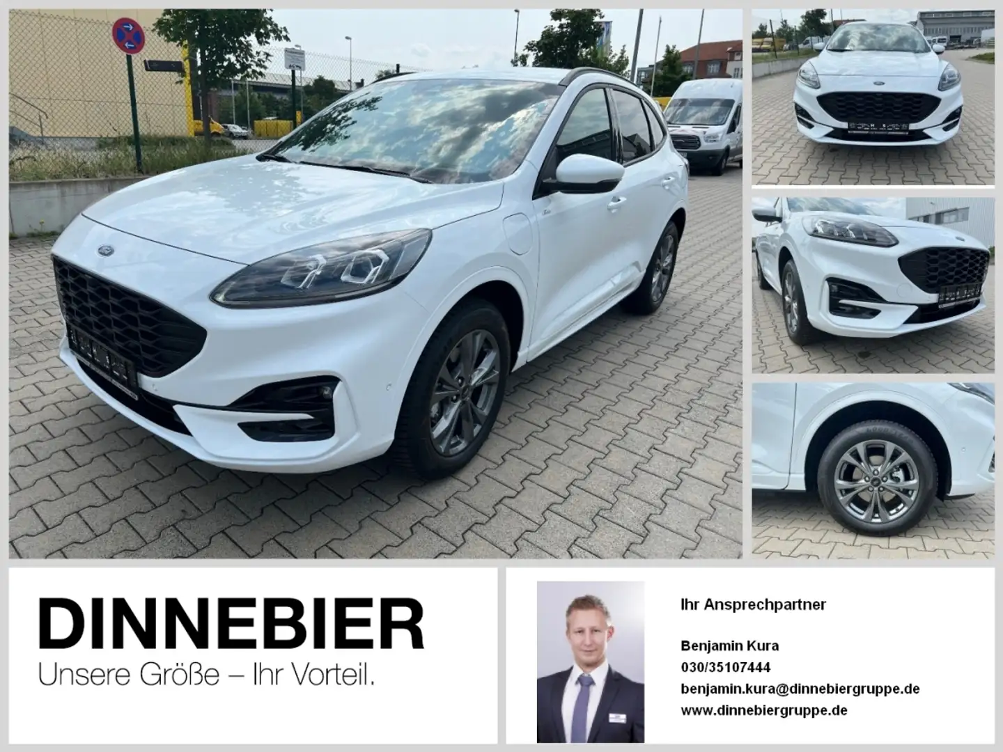 Ford Kuga ST-LINE X 2.5 PHEV LED+NAV+HUD+RFK+TWA PDC Blanc - 1