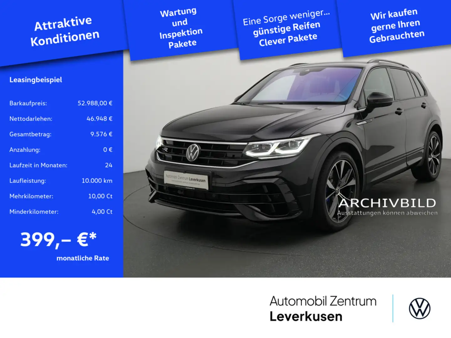 Volkswagen Tiguan R KAM 360° VIRT DCC SHZ CARPLAY LEDER ACC Schwarz - 1