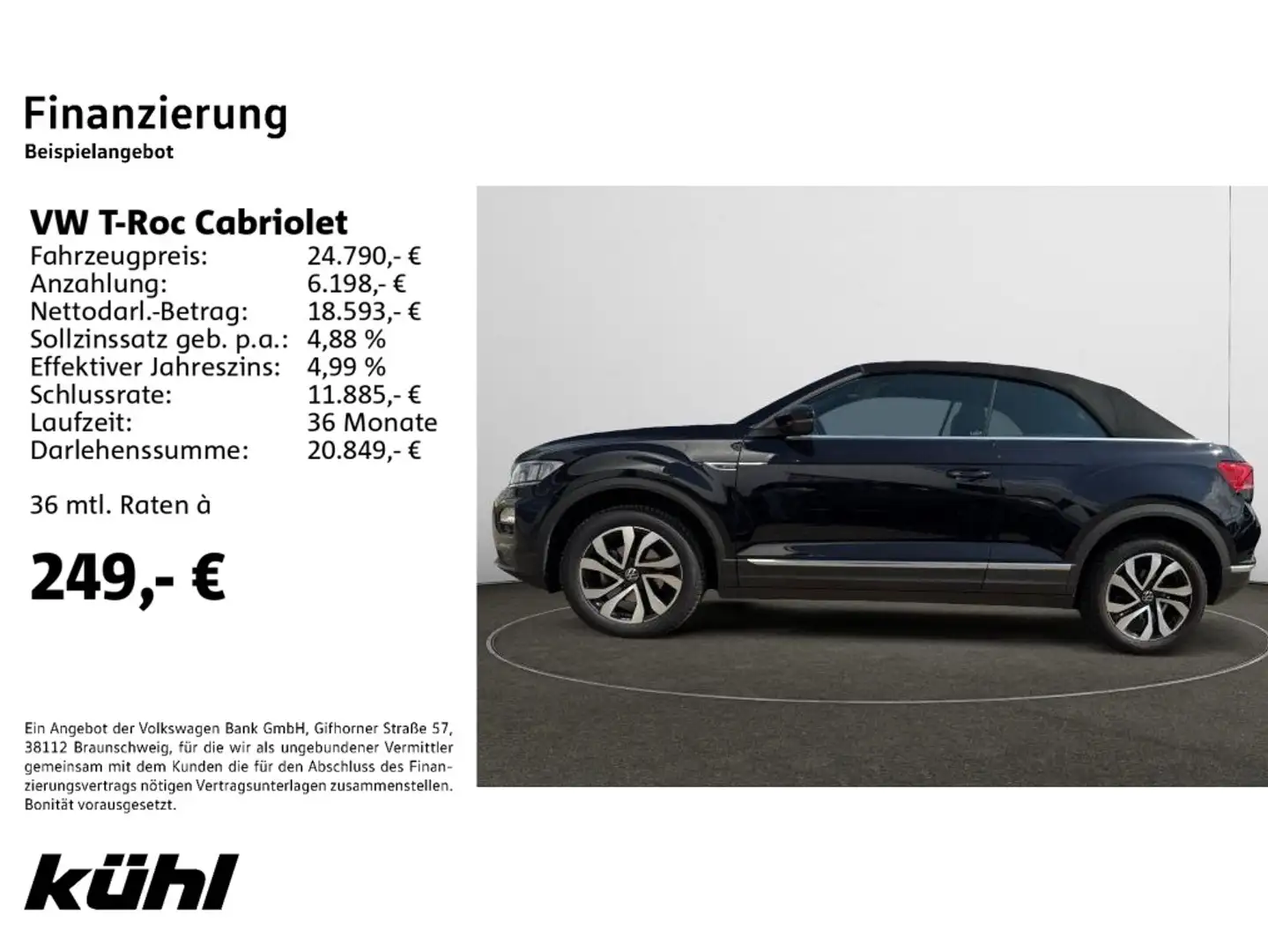 Volkswagen T-Roc 1.5 TSI DSG Active Navi, SHZ Schwarz - 2