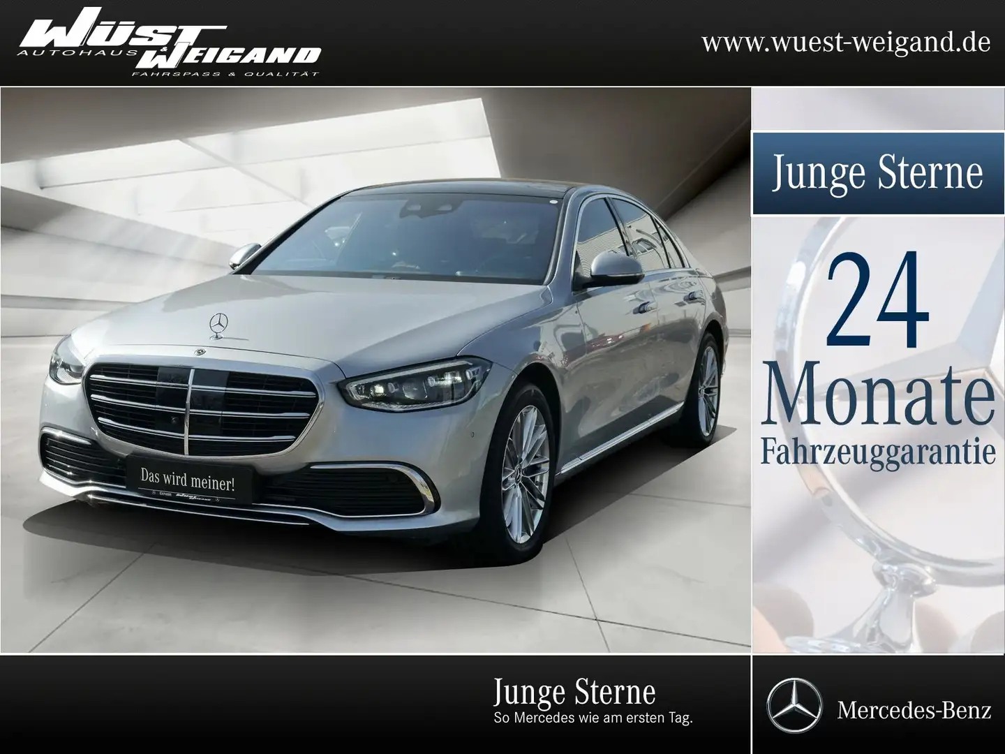 Mercedes-Benz S 580 e 4M Pano+Sound 3D+360°+Memo+Dist+Airmatic Plateado - 1