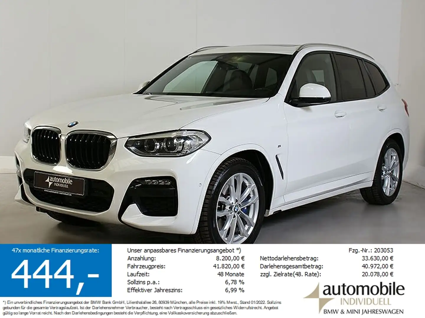 BMW X3 xDr 30dA M Sport LED ACC AHK HuD DAB Hifi Weiß - 1