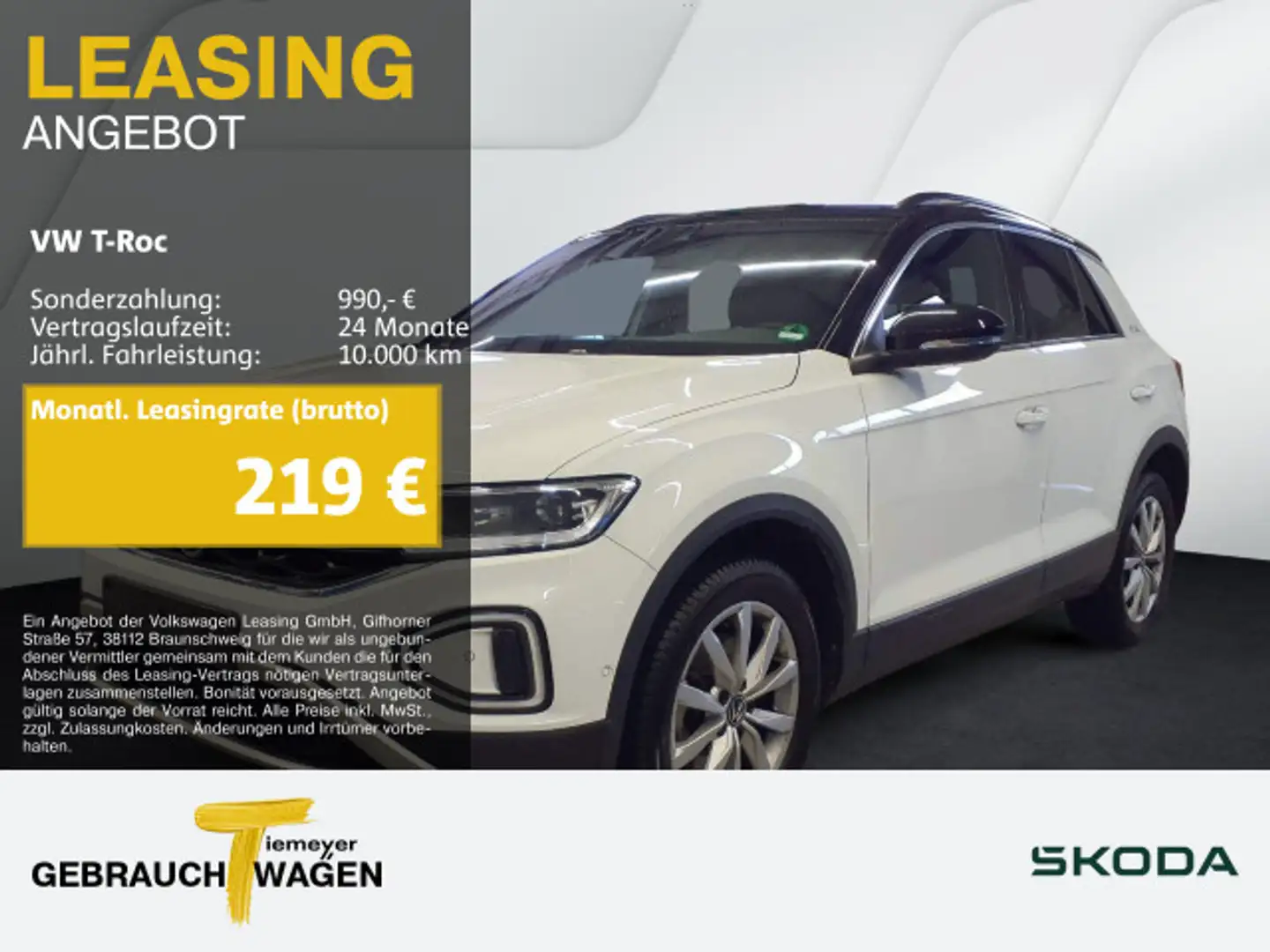 Volkswagen T-Roc 2.0 TDI DSG GOAL LM18 AHK KAMERA NAVI ASSI Weiß - 1