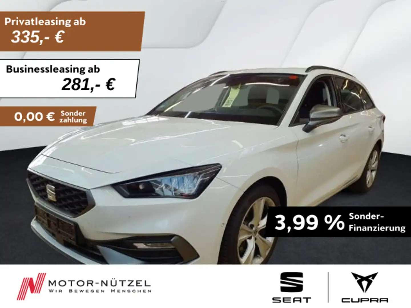 SEAT Leon ST 1.5 TSI FR LED+NAVI+APP+ACC+SHZ+PDC+RFK Weiß - 1