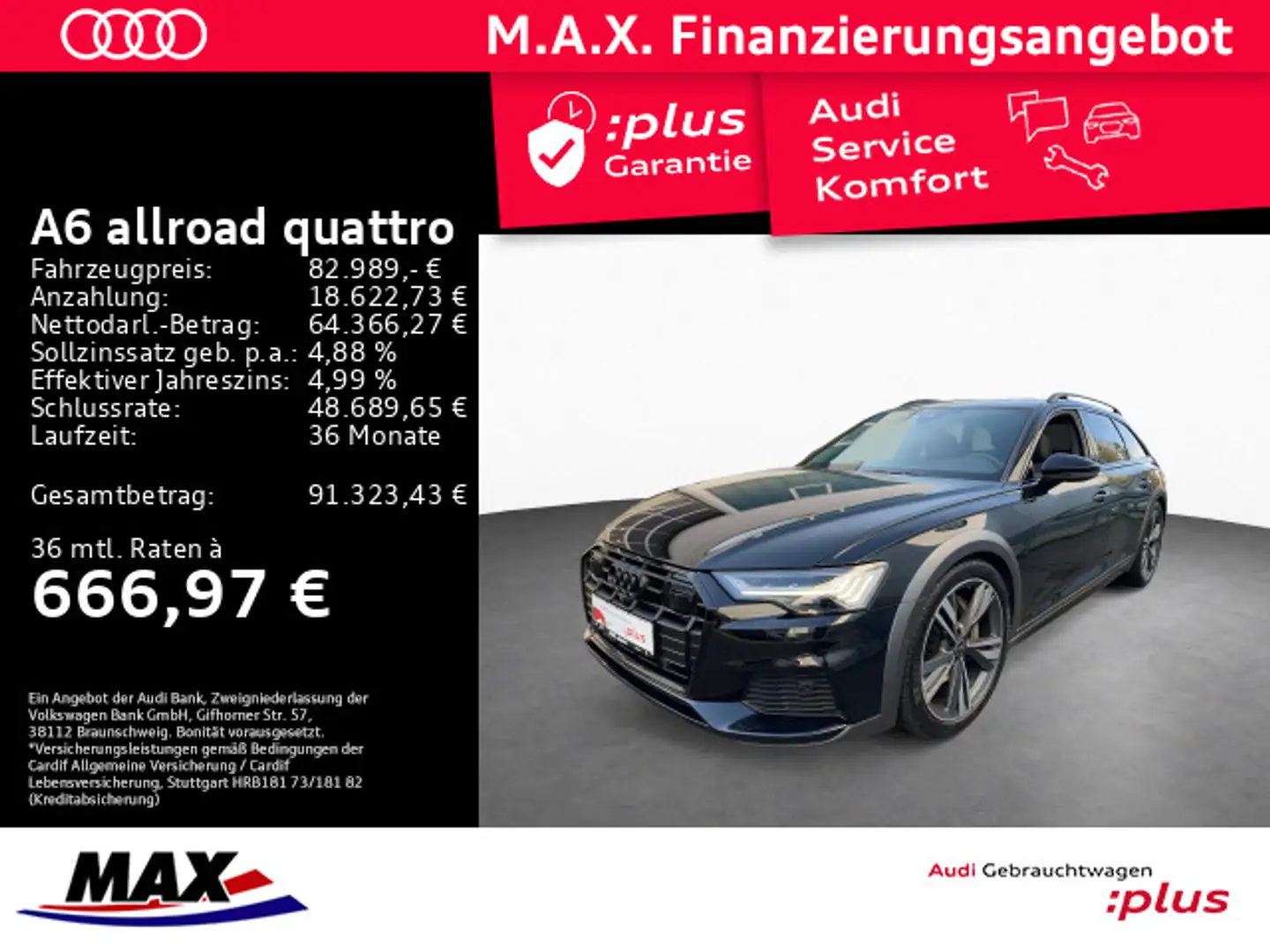 Audi A6 allroad A6 allroad 55 TDI QUATTRO HD-MATRIX+PANO+AHK+B&O Schwarz - 1